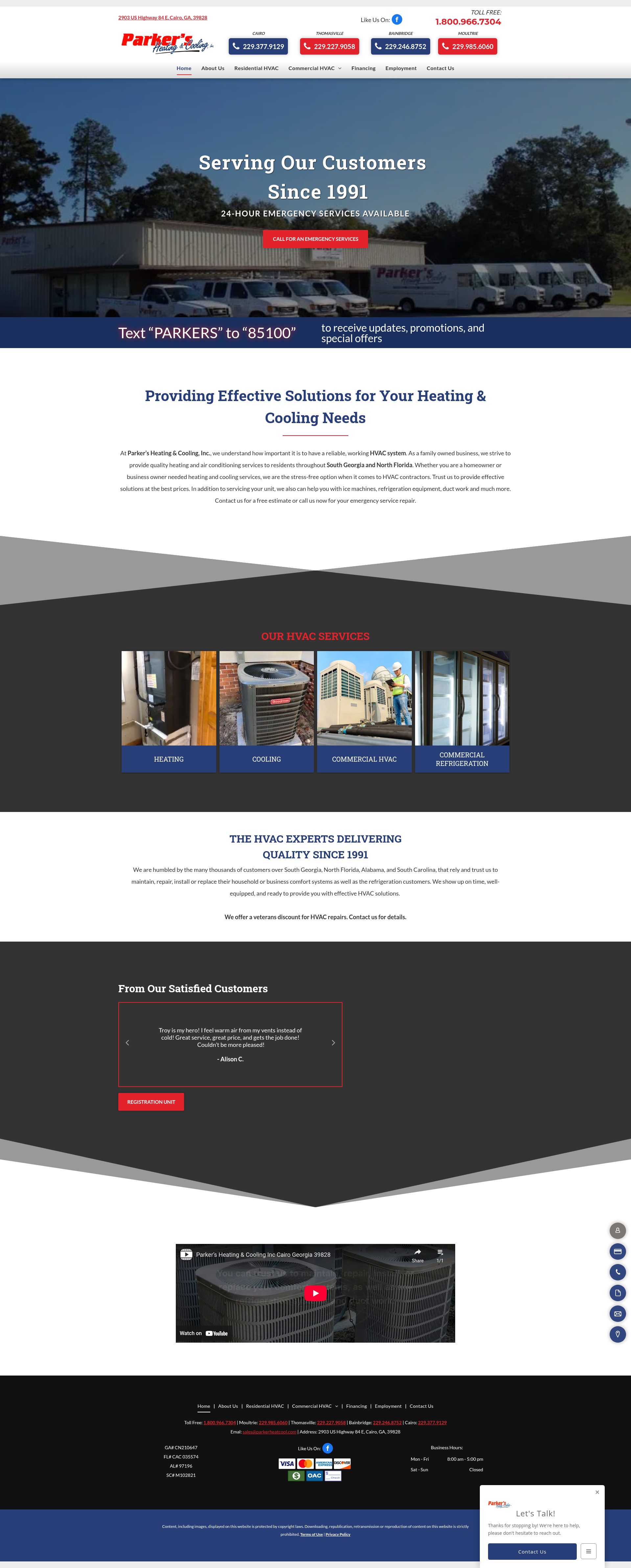 Screenshot of www.parkerheatcoolus.com