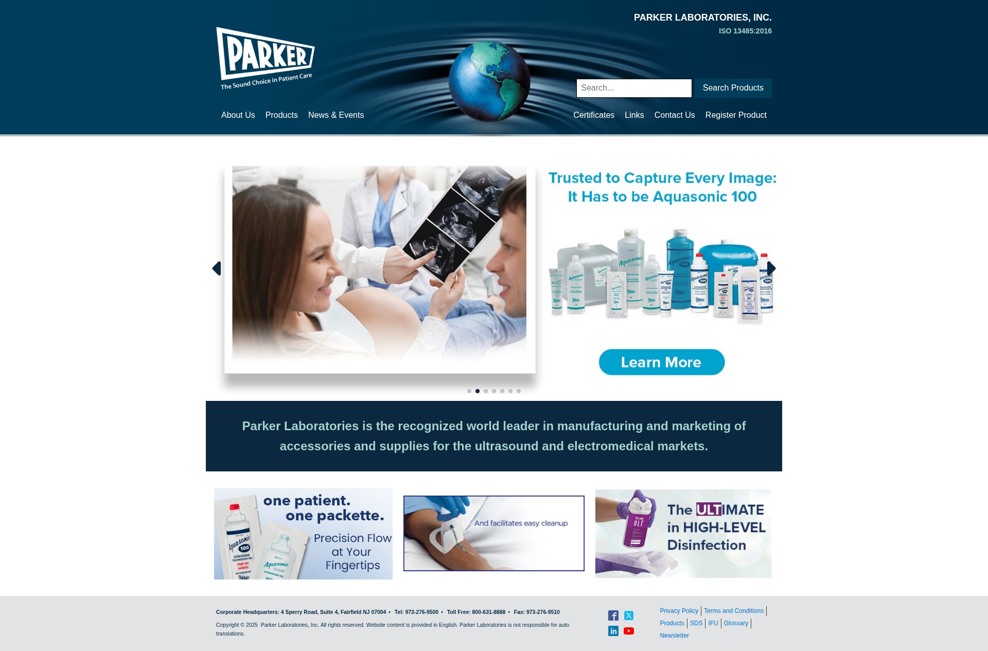 Screenshot of www.parkerlabs.com