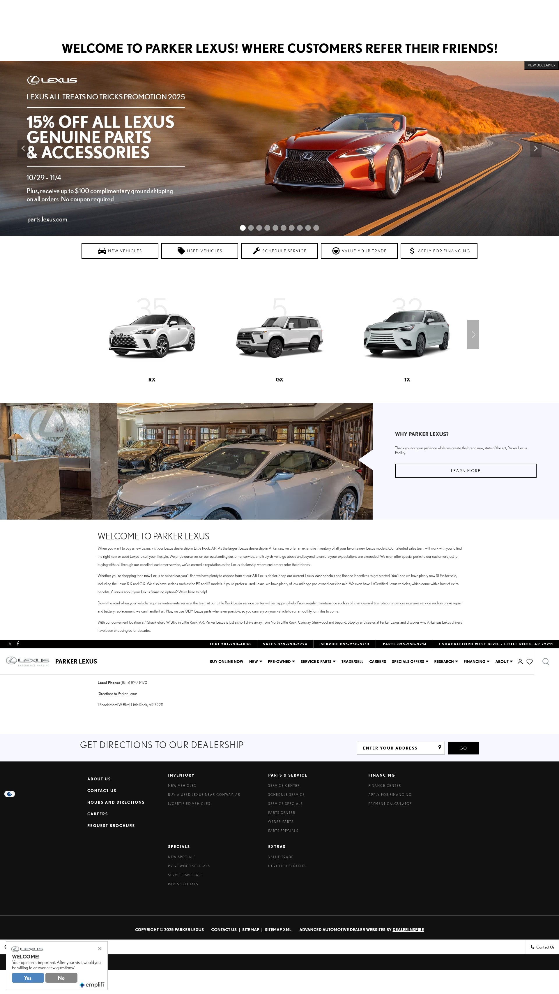 Screenshot of www.parkerlexus.com
