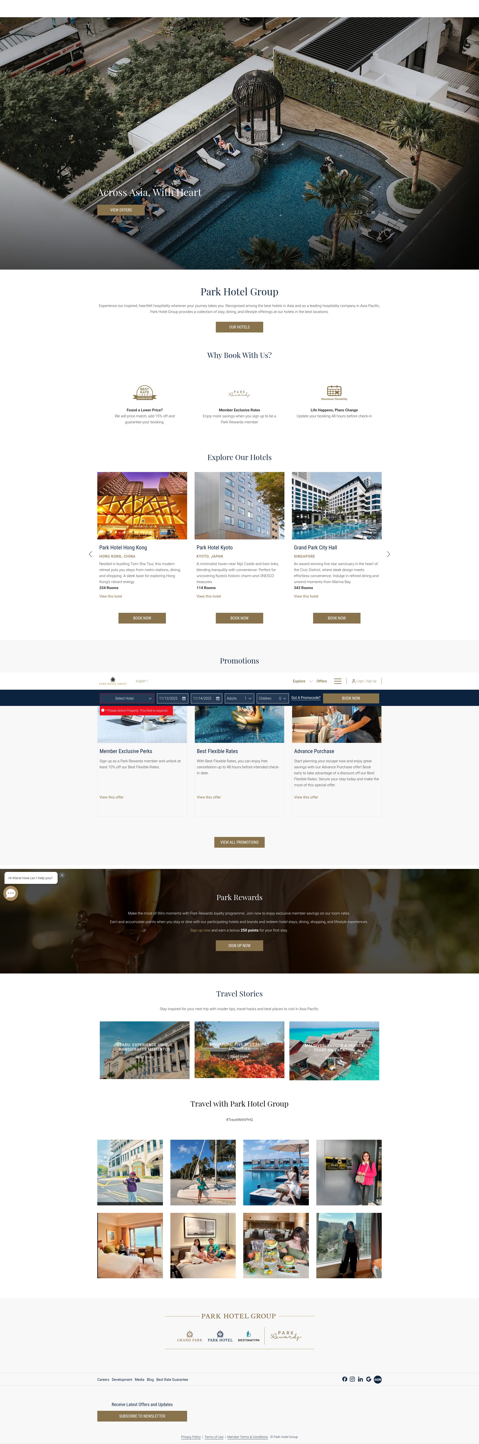 Screenshot of www.parkhotelgroup.com