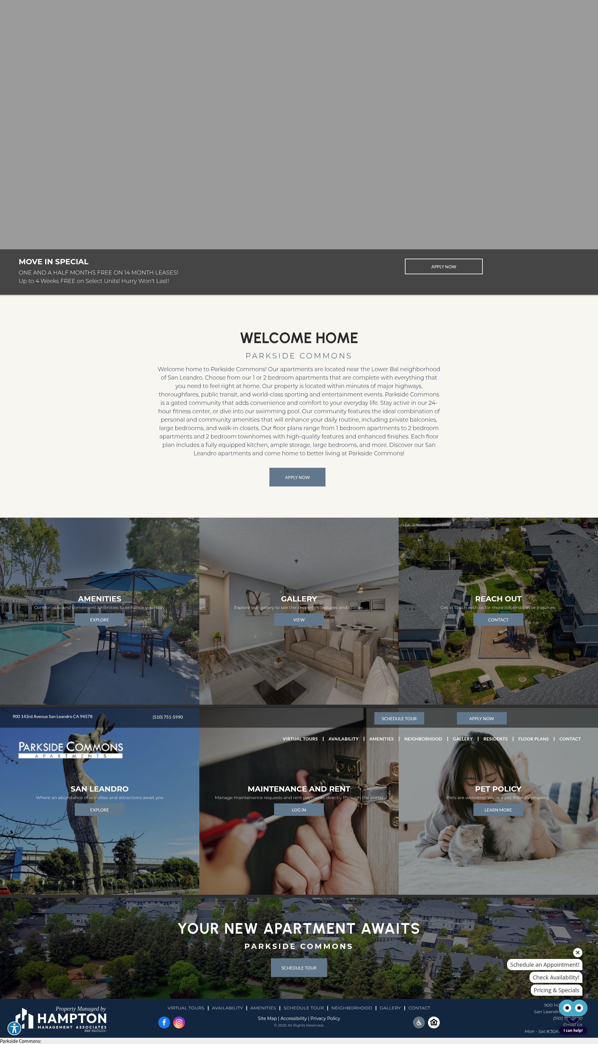 Screenshot of www.parksidecommons.com