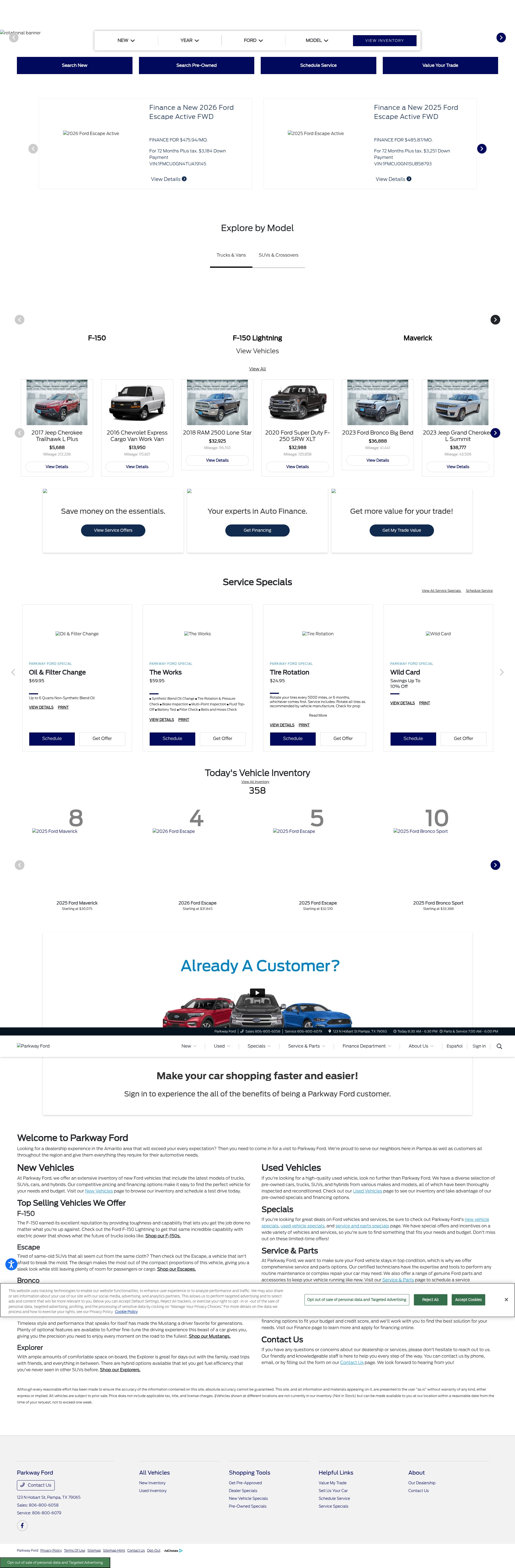 Screenshot of www.parkway-ford.com