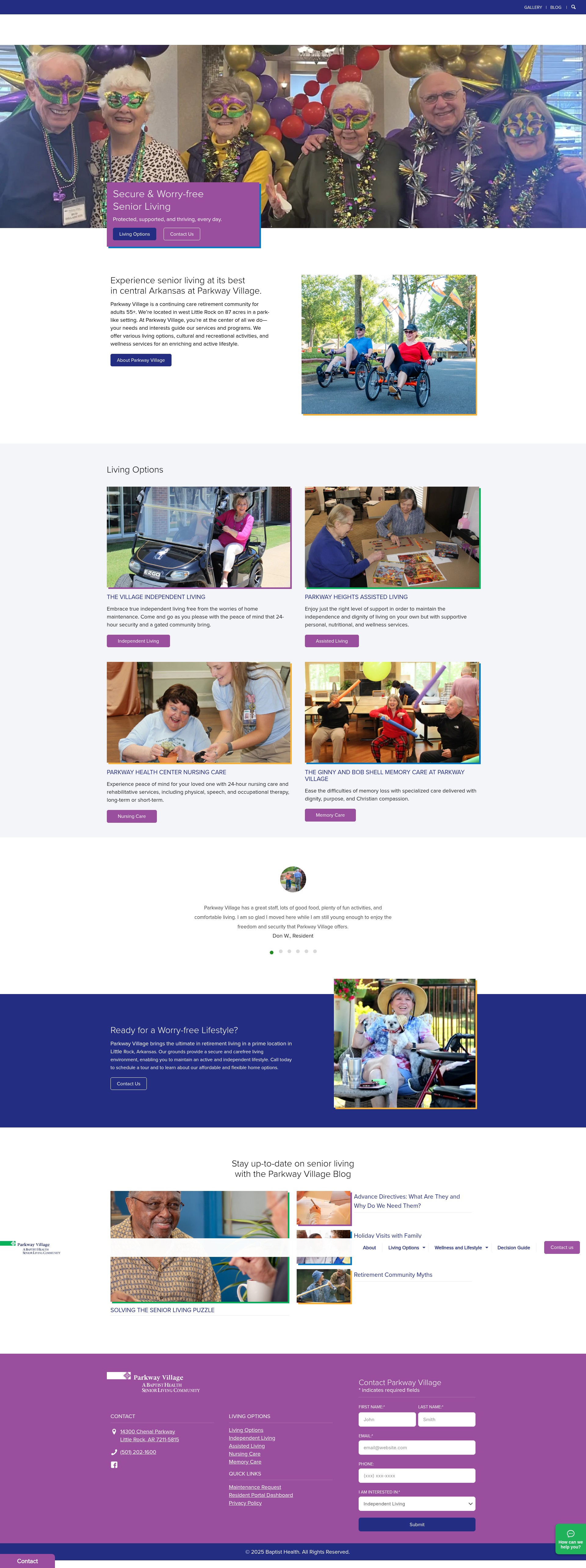 Screenshot of www.parkwayvillagear.com