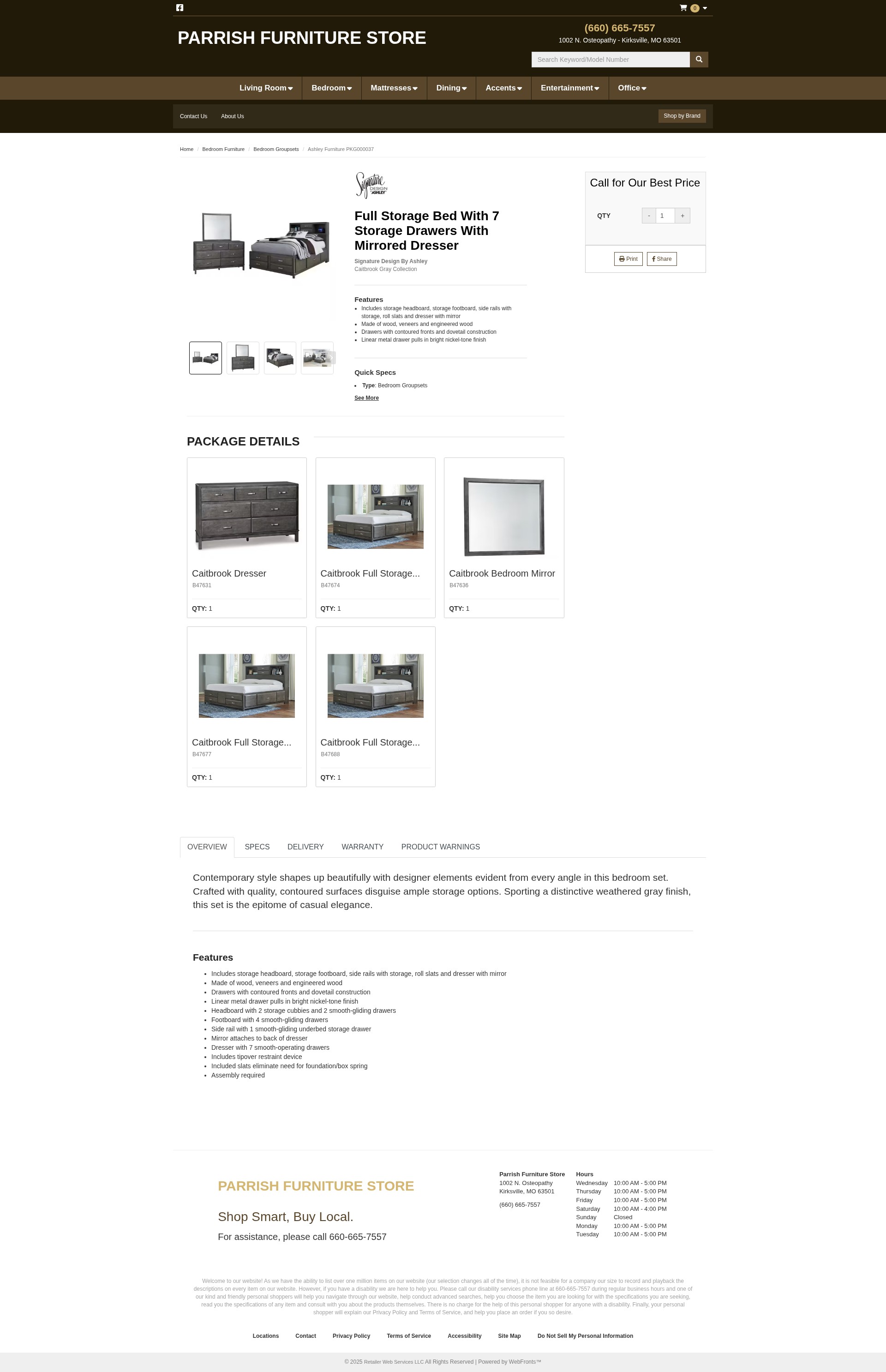 Screenshot of www.parrishfurniturestore.com
