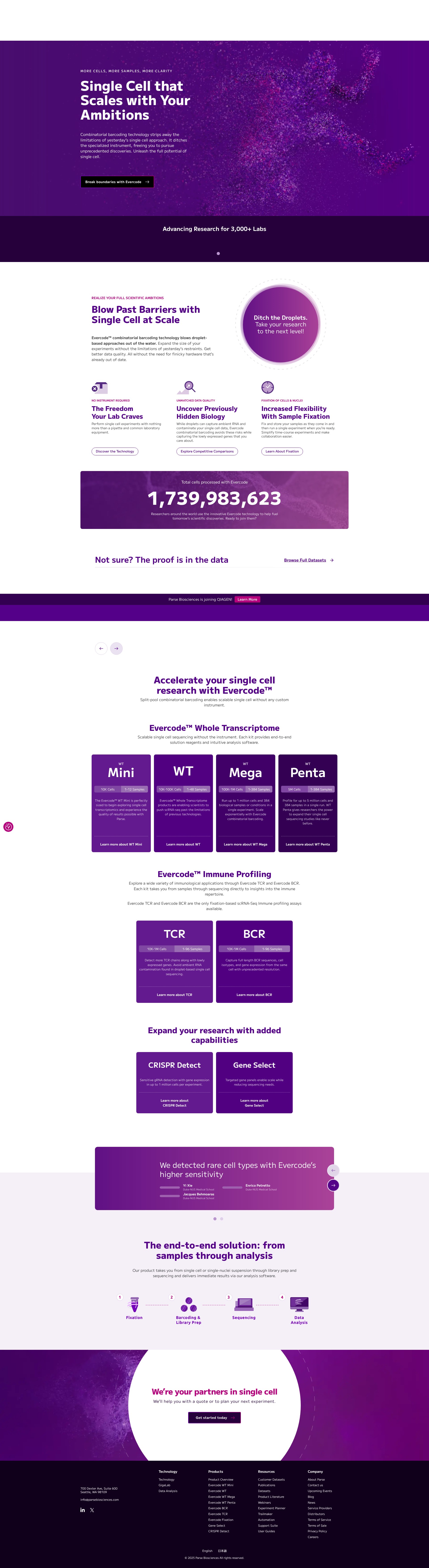 Screenshot of www.parsebiosciences.com