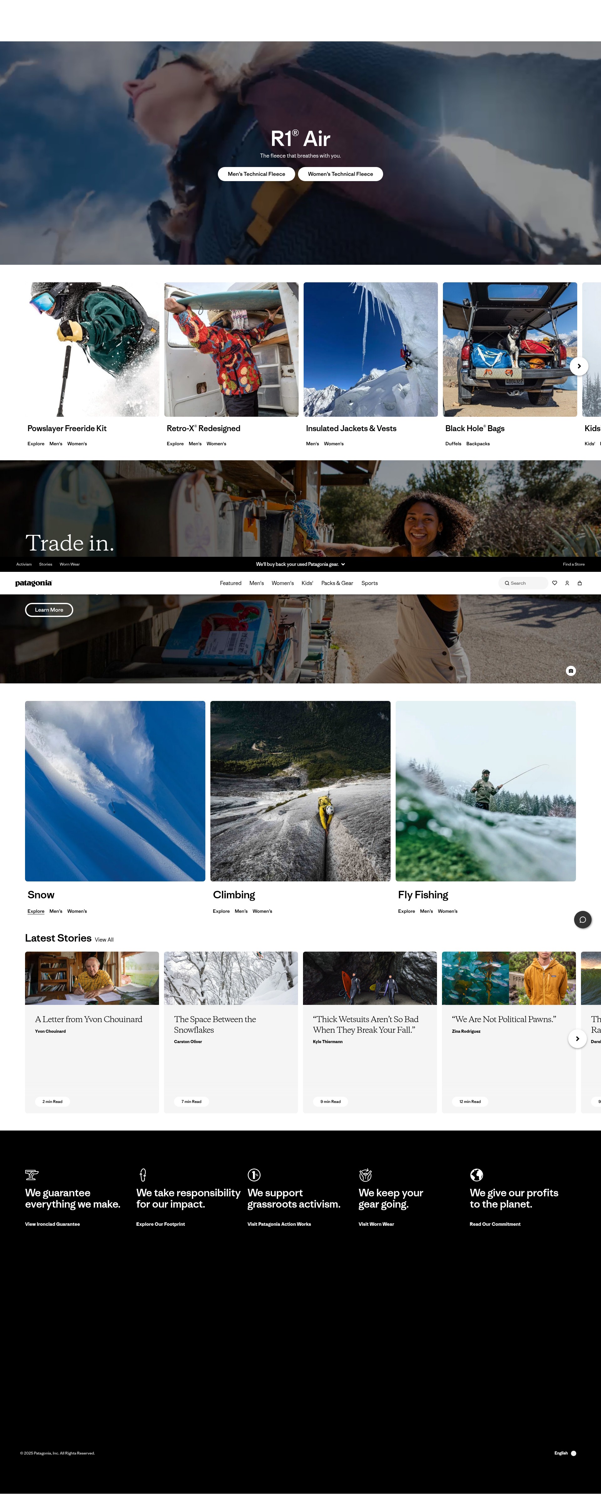 Screenshot of www.patagonia.com