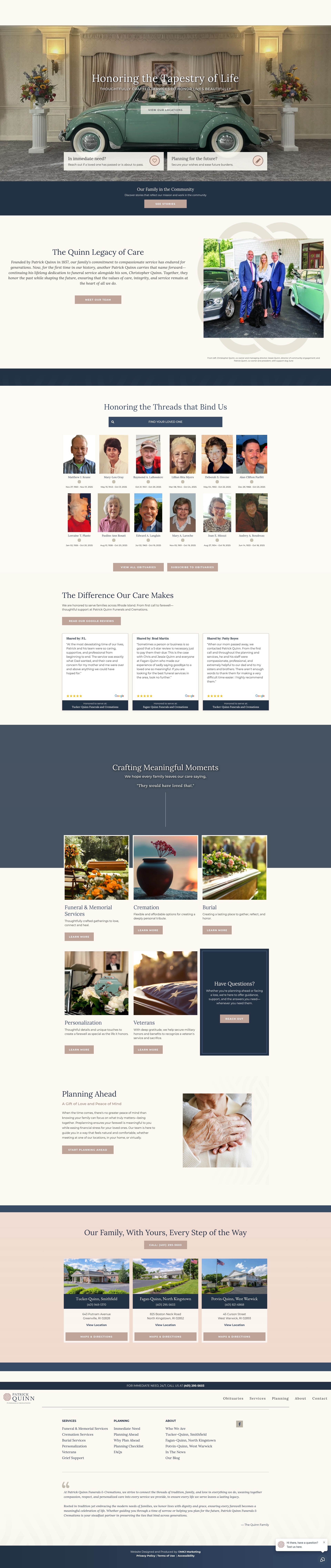 Screenshot of www.patrickquinnfuneralsandcremations.com