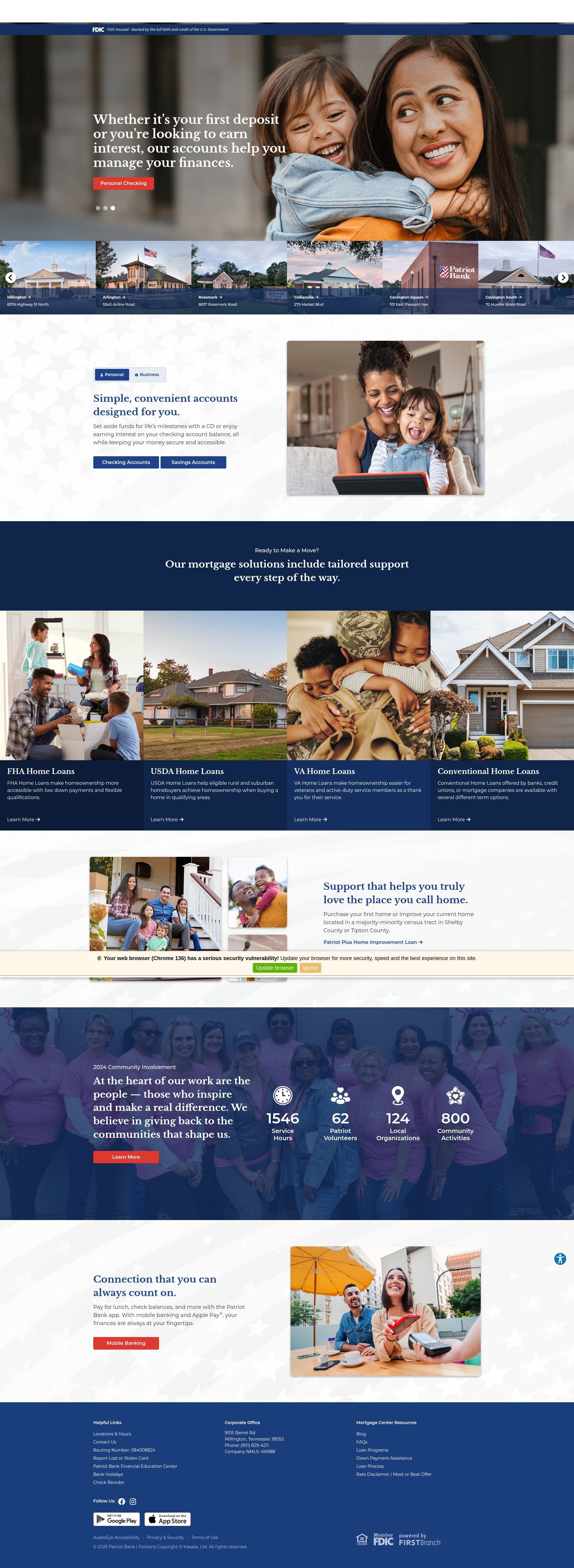 Screenshot of www.patriot-bank.com