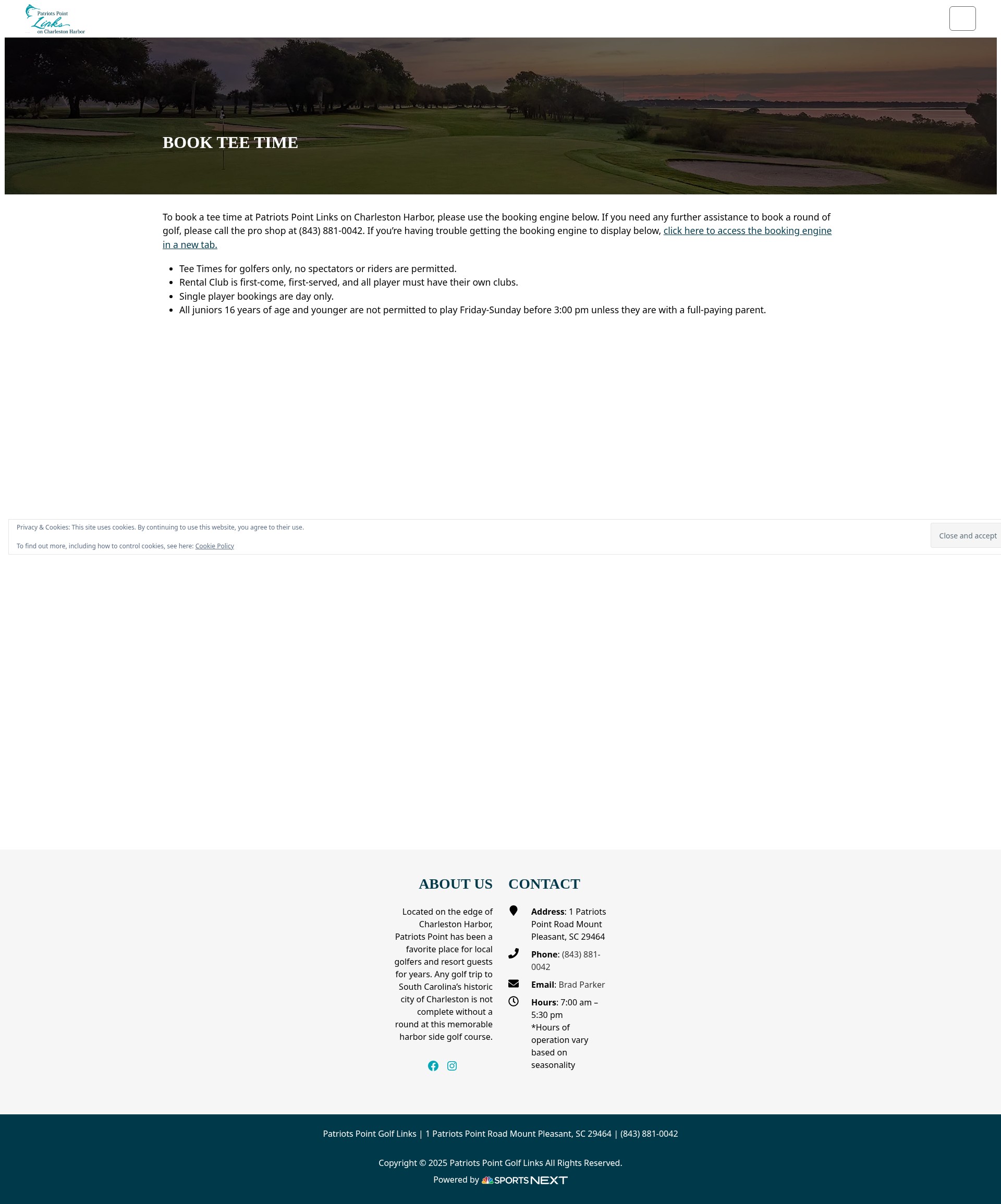Screenshot of www.patriotspointlinks.com