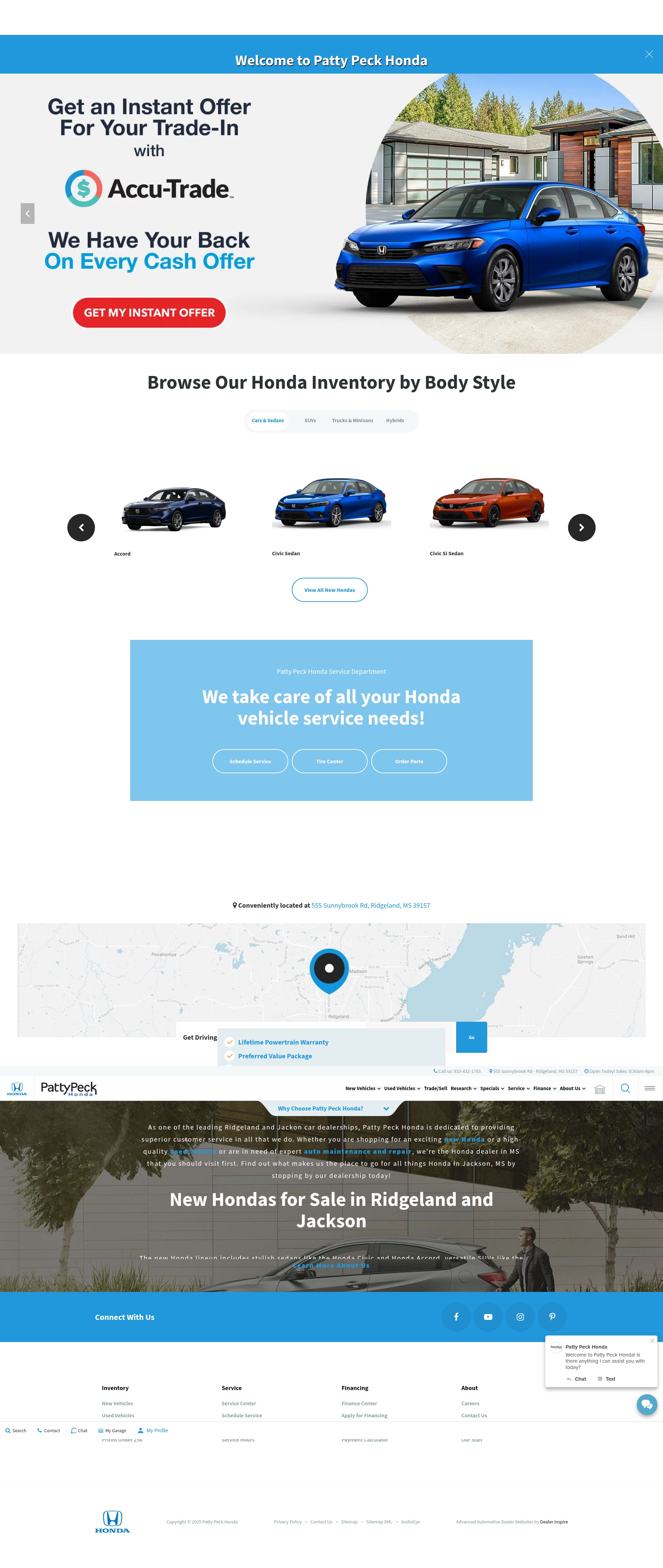 Screenshot of www.pattypeckhonda.com