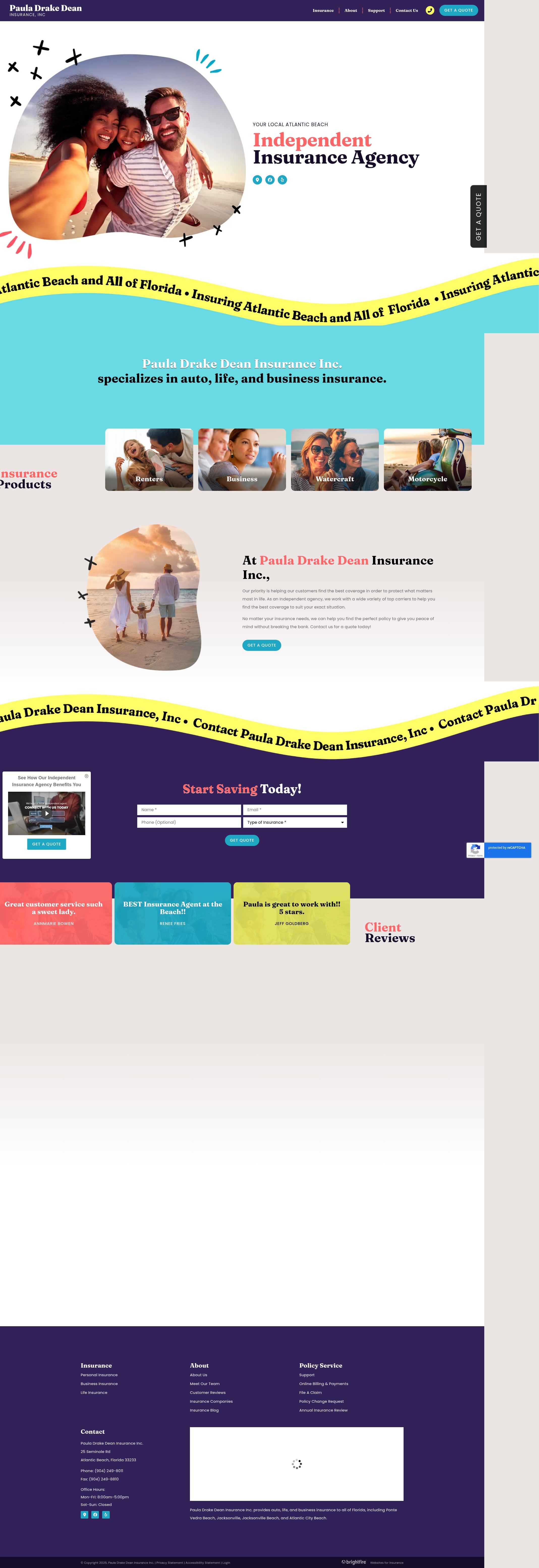 Screenshot of www.pauladrakedeaninsurance.com