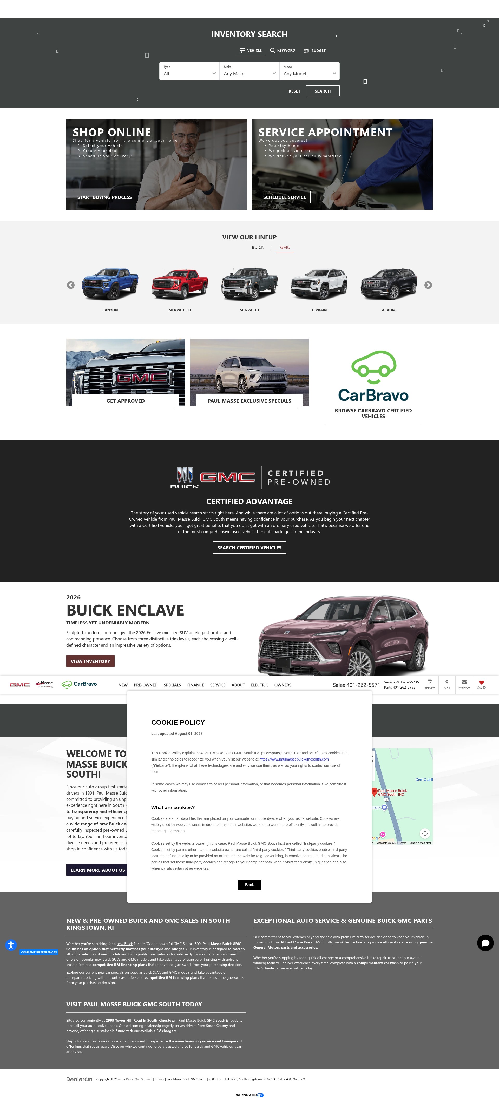 Screenshot of www.paulmassebuickgmcsouth.com