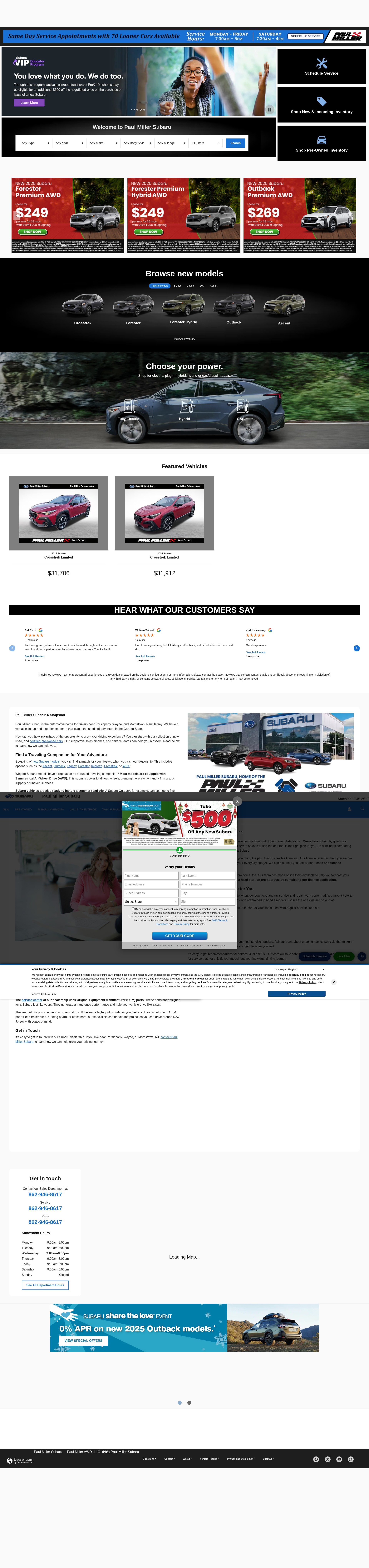Screenshot of www.paulmillersubaru.com