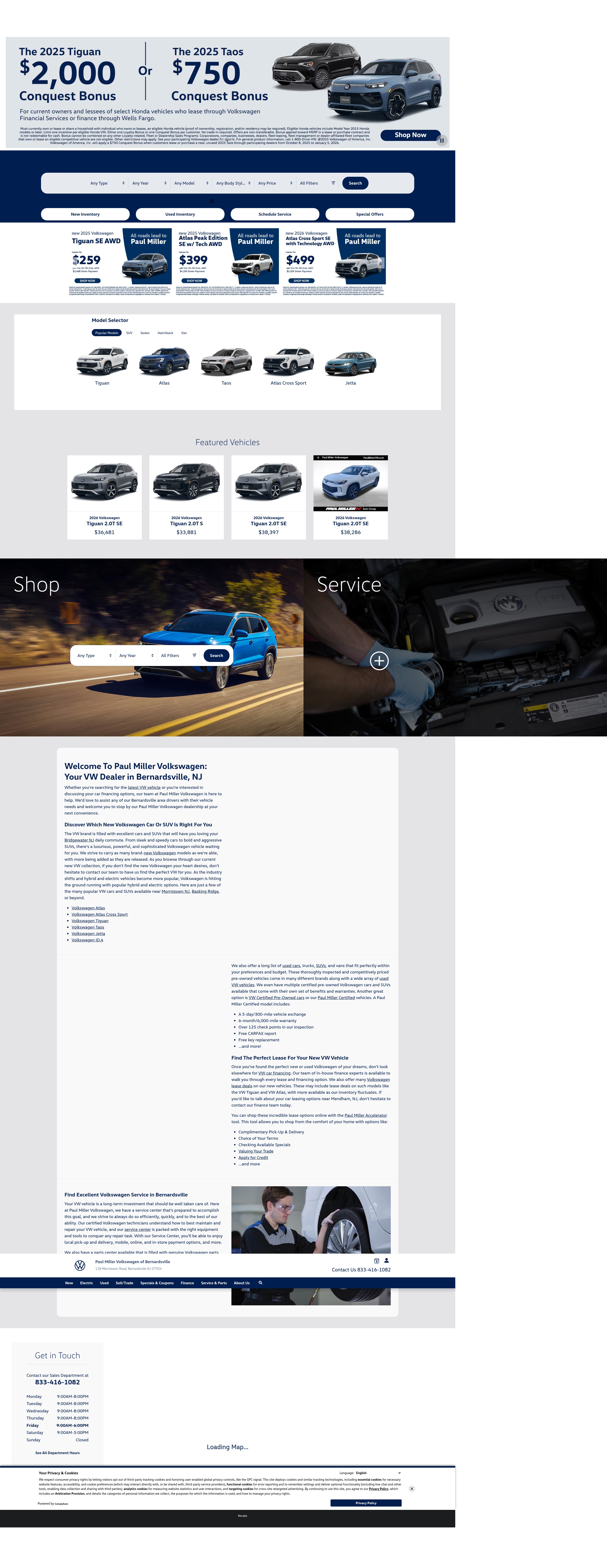 Screenshot of www.paulmillervw.com