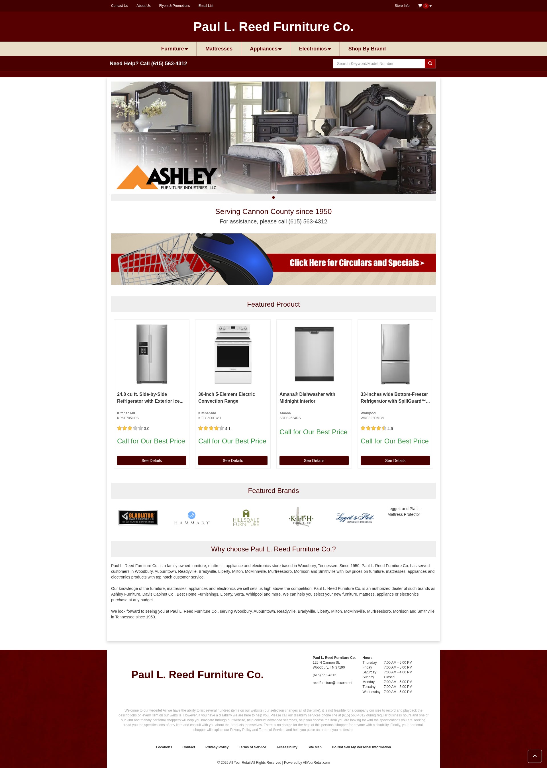 Screenshot of www.paulreedfurniture.com