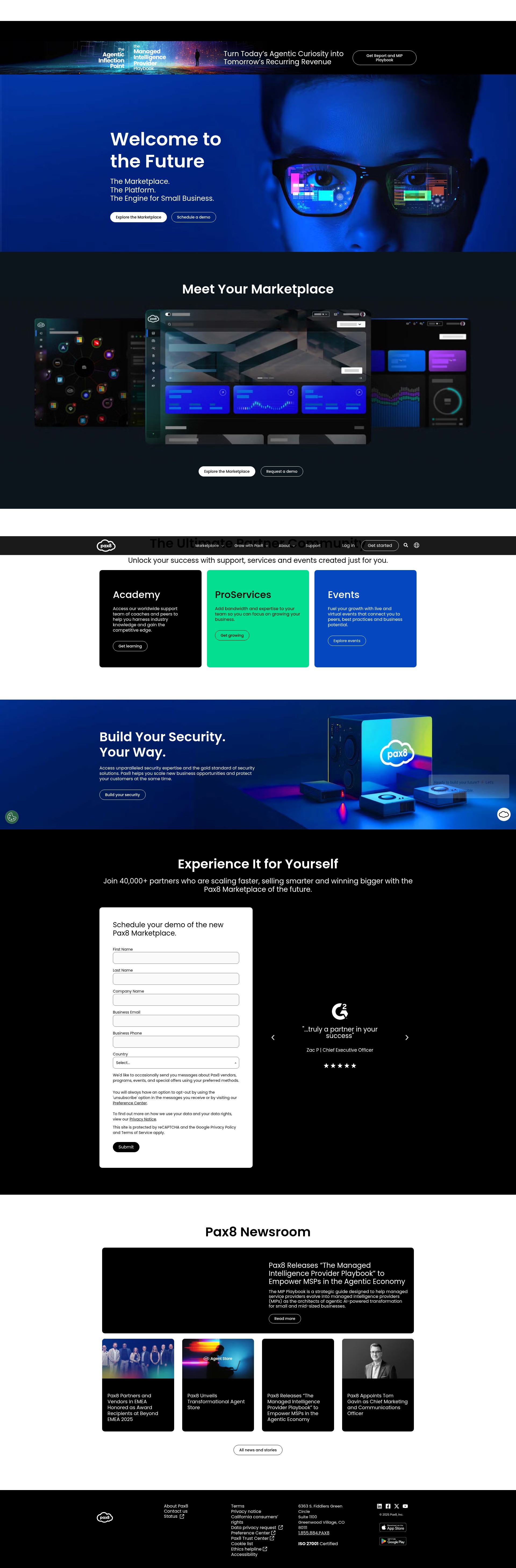 Screenshot of www.pax8.com