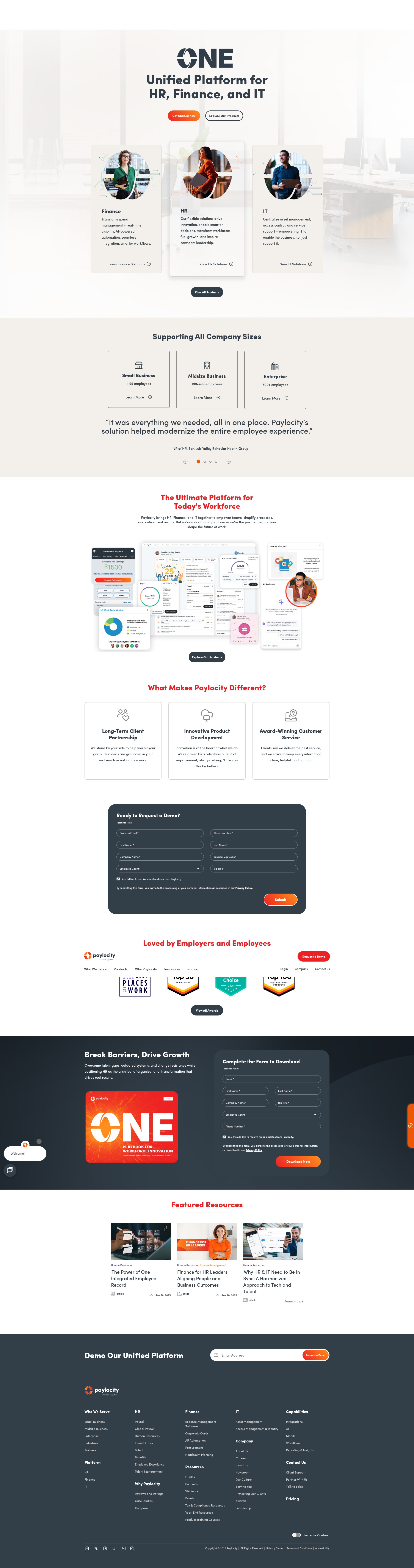 Screenshot of www.paylocity.com
