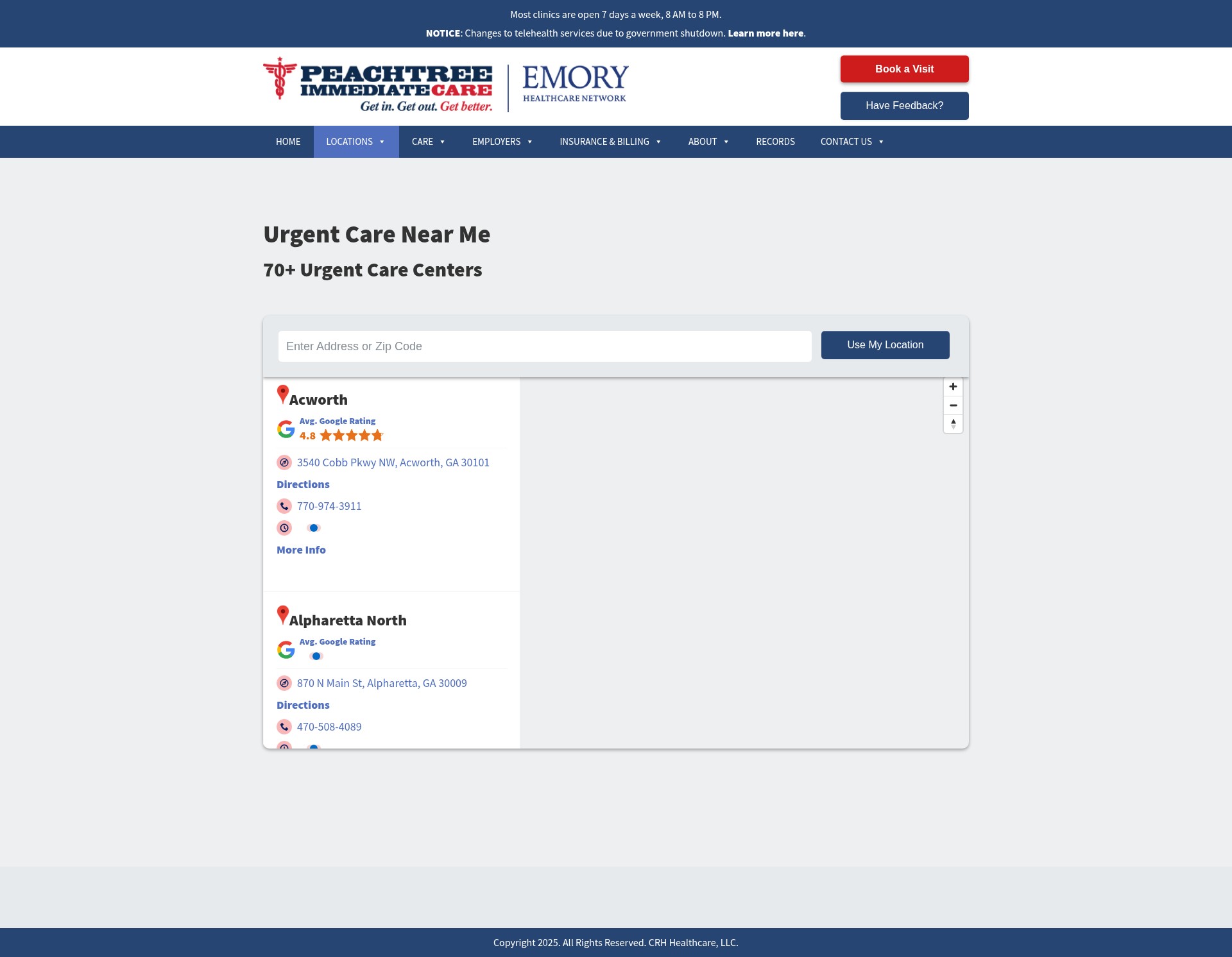 Screenshot of www.peachtreemed.com