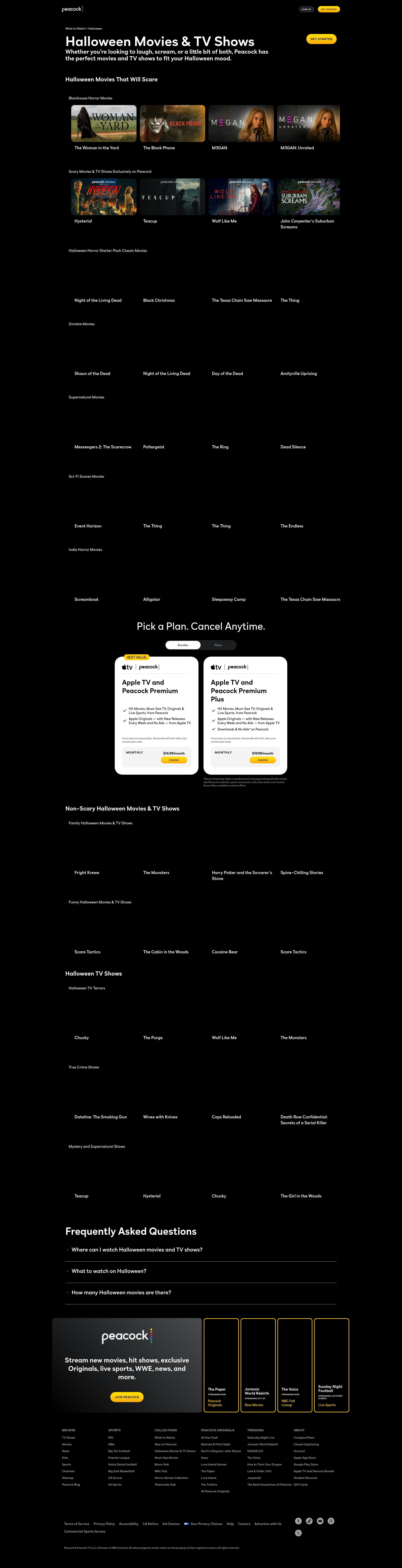 Screenshot of www.peacocktv.com
