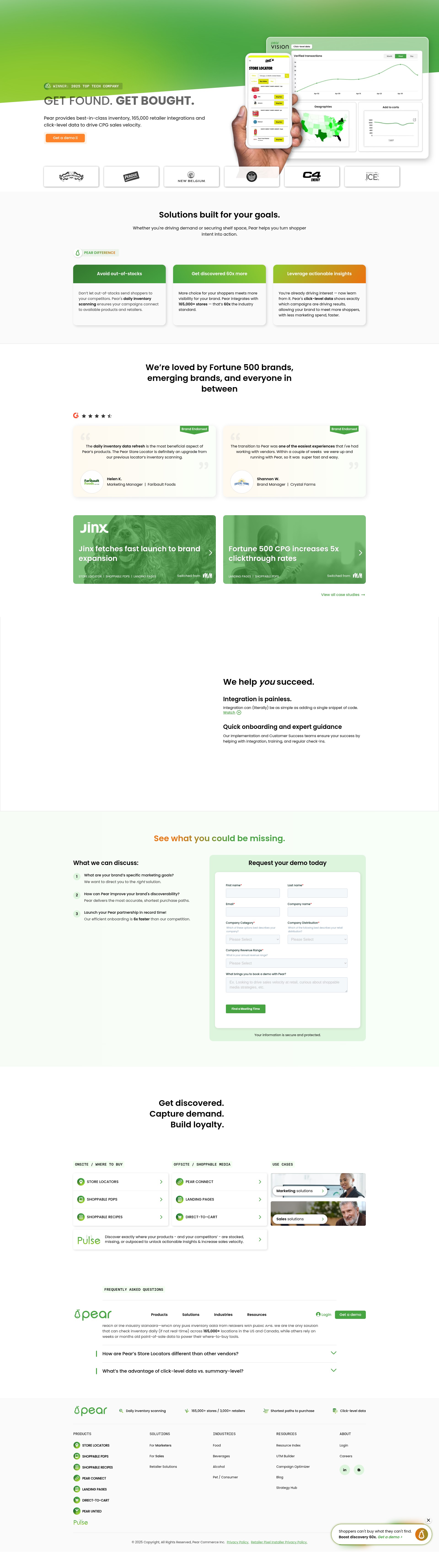 Screenshot of www.pearcommerce.com