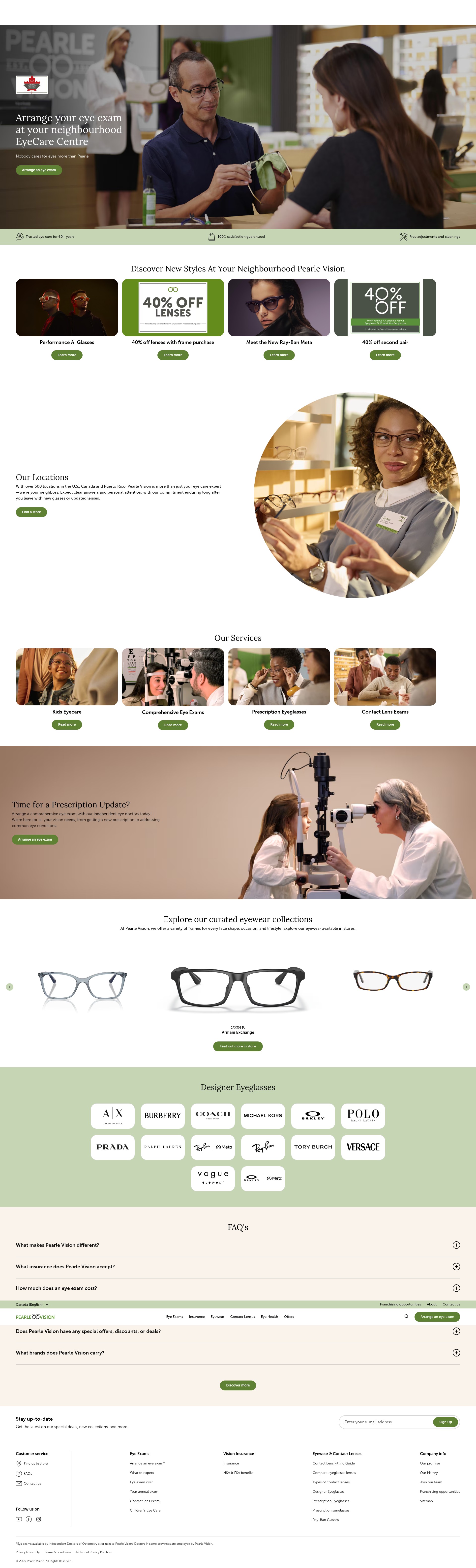 Screenshot of www.pearlevision.ca