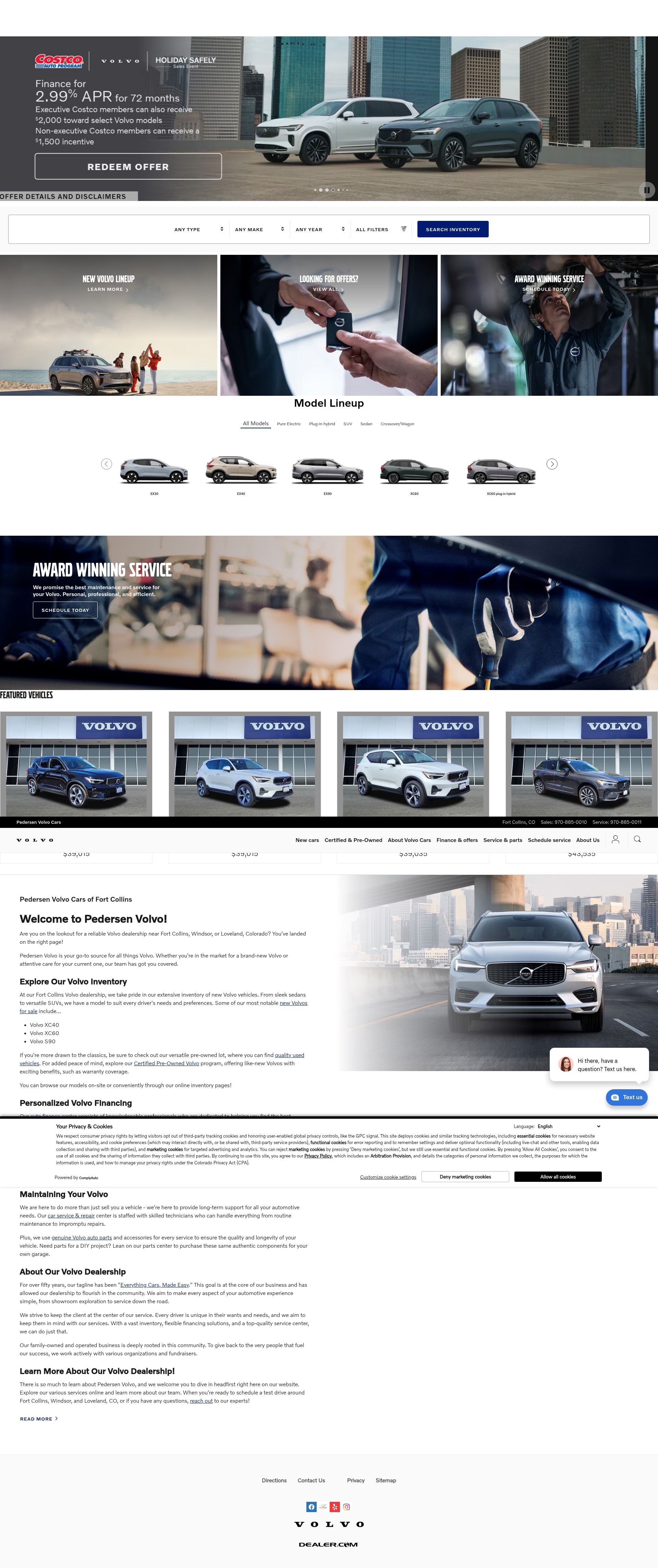 Screenshot of www.pedersenvolvocars.com