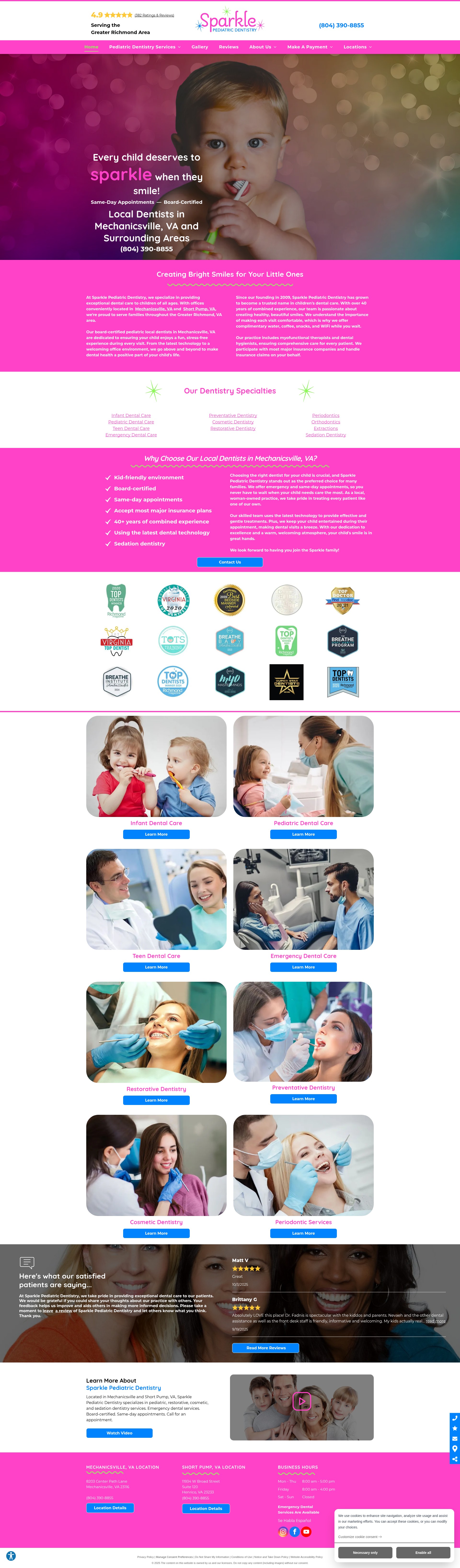 Screenshot of www.pediatricdentistryrichmond.com