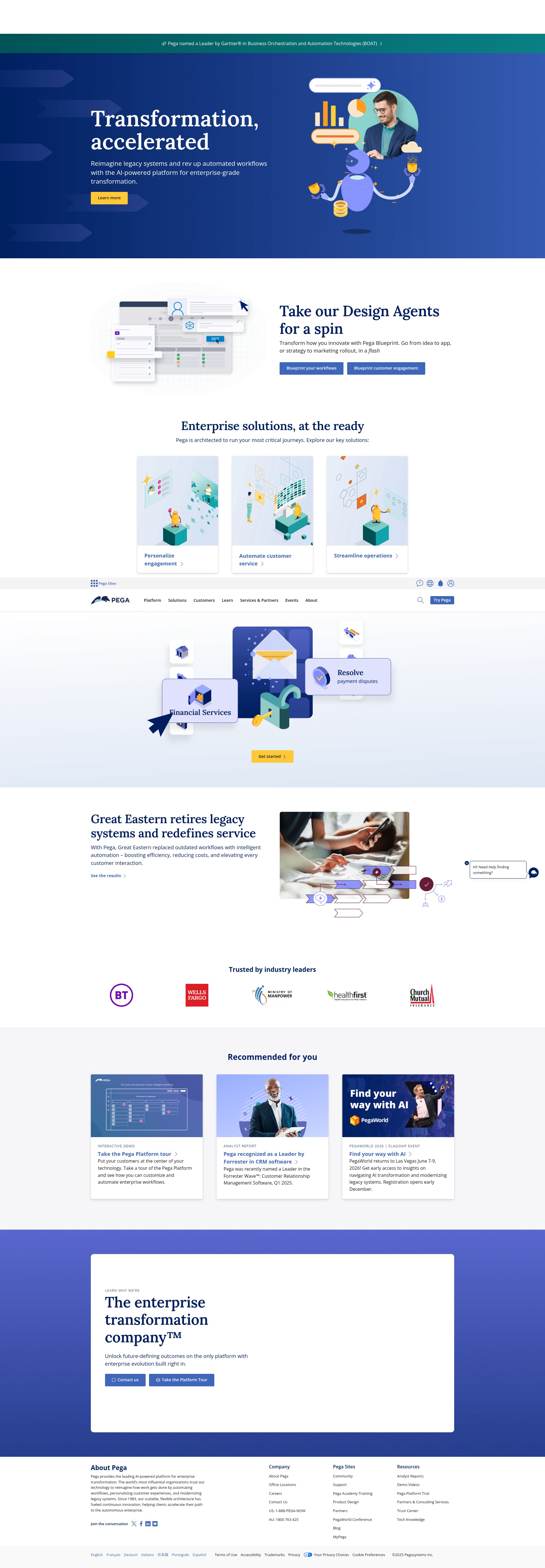 Screenshot of www.pega.com