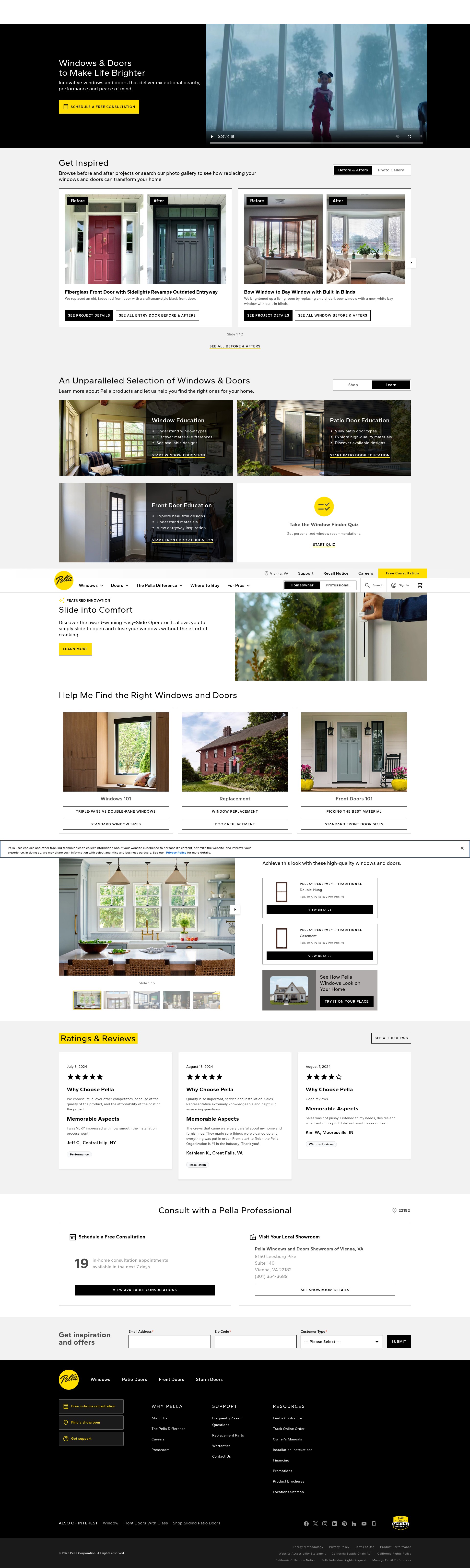 Screenshot of www.pella.com