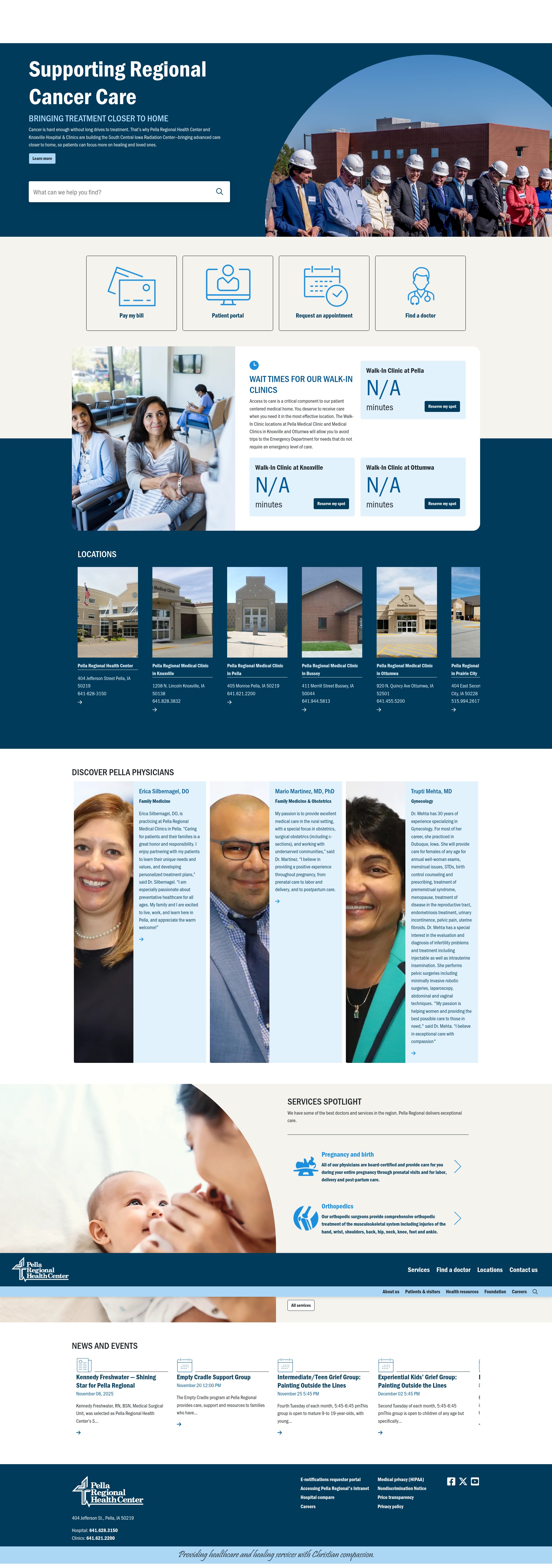 Screenshot of www.pellahealth.org