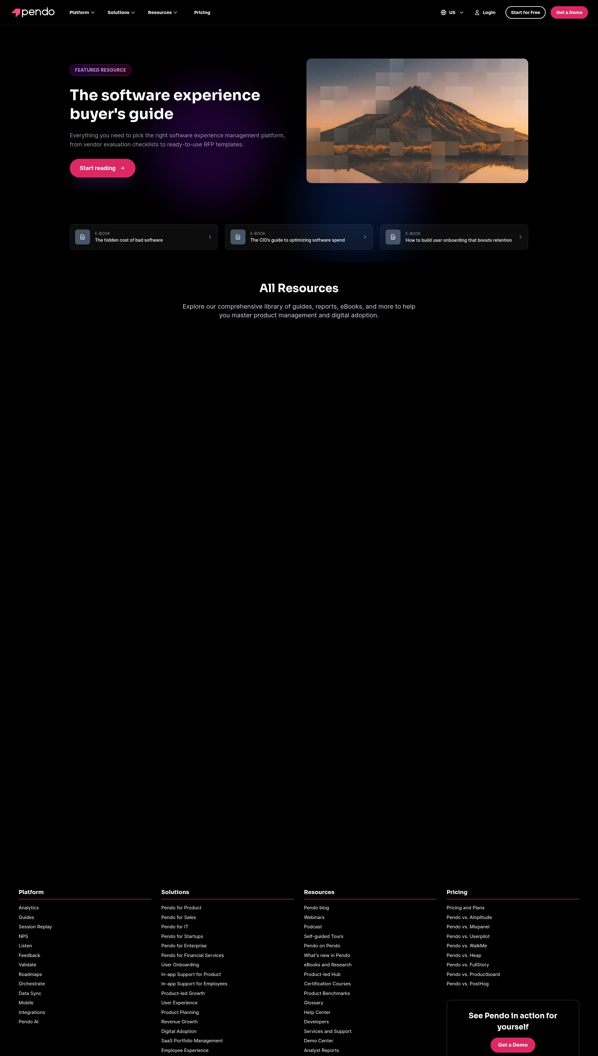 Screenshot of www.pendo.io