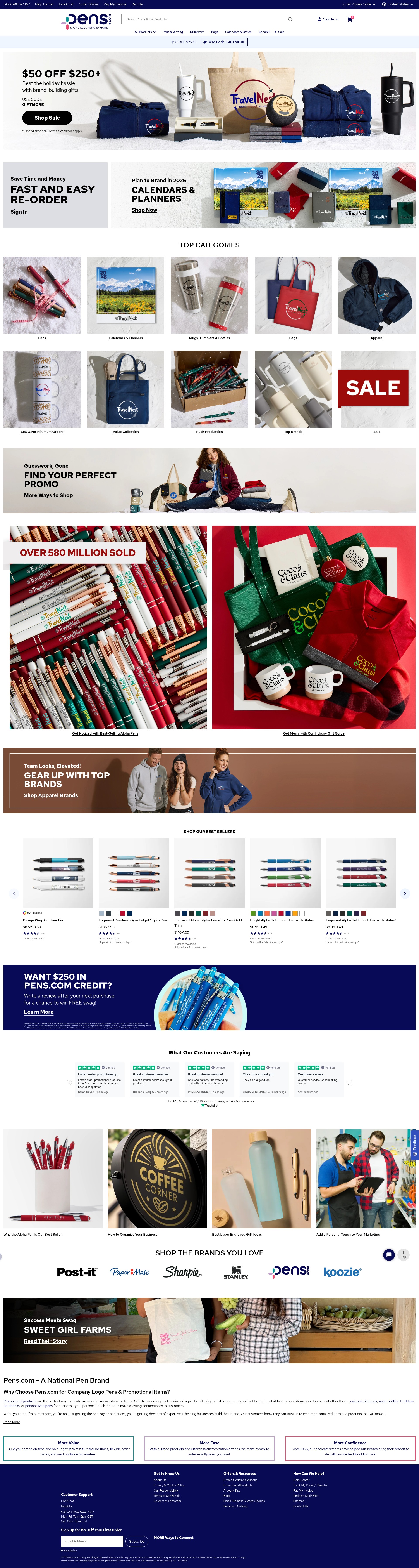 Screenshot of www.pens.com