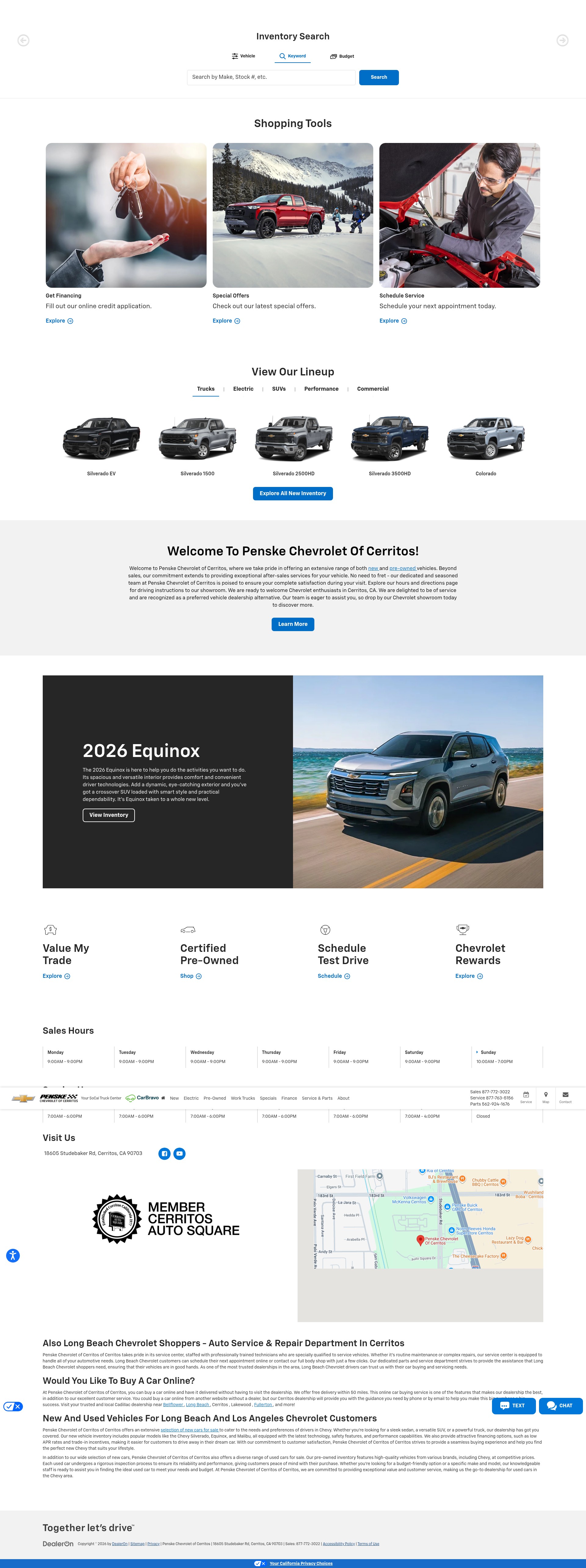 Screenshot of www.penskechevroletofcerritos.com