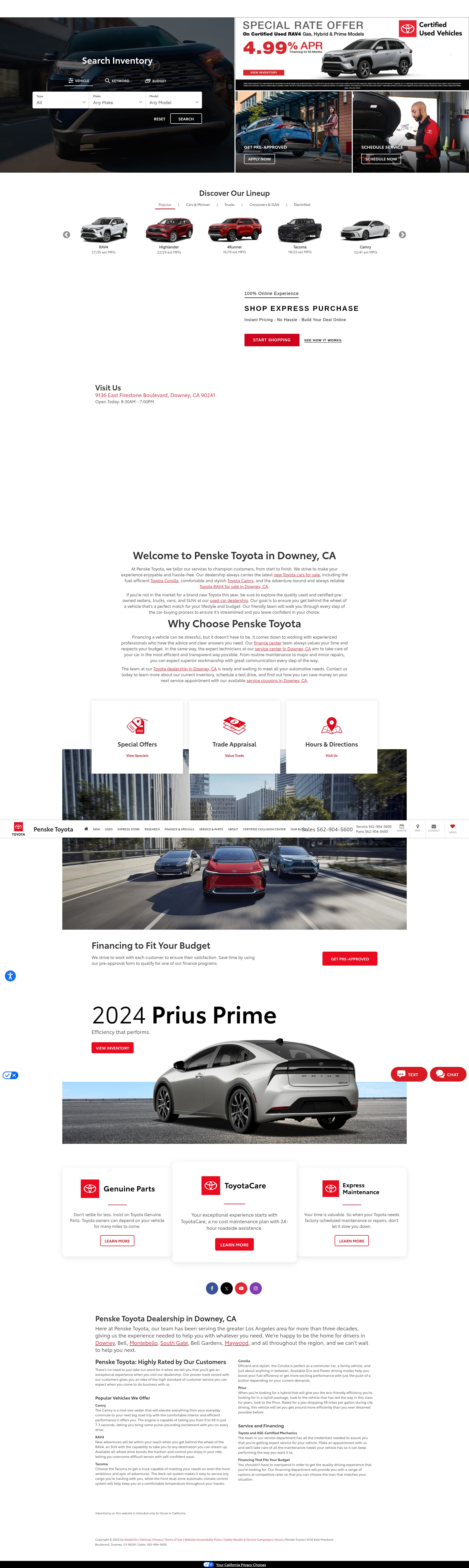 Screenshot of www.pensketoyota.com