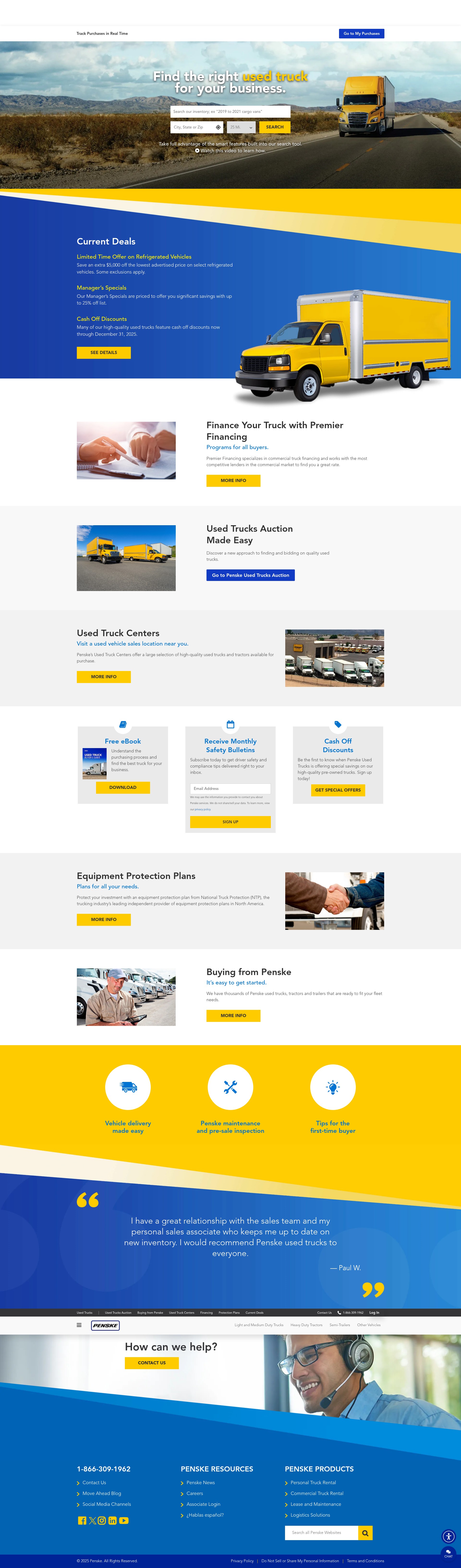 Screenshot of www.penskeusedtrucks.com