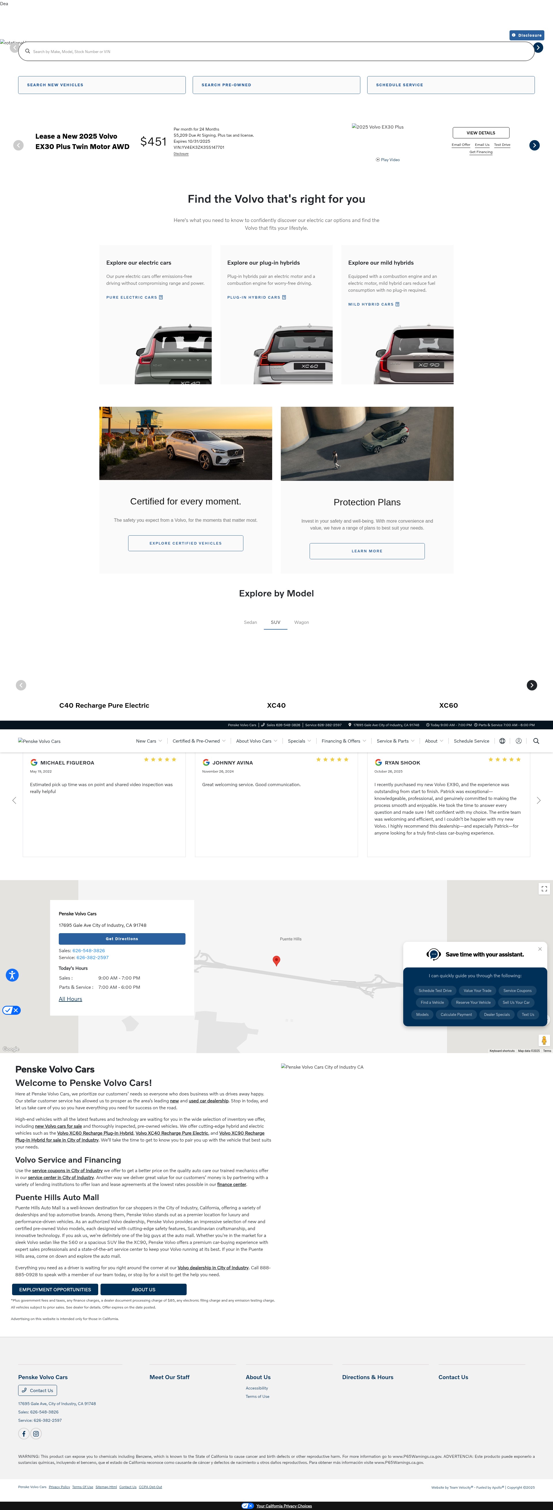 Screenshot of www.penskevolvocars.com
