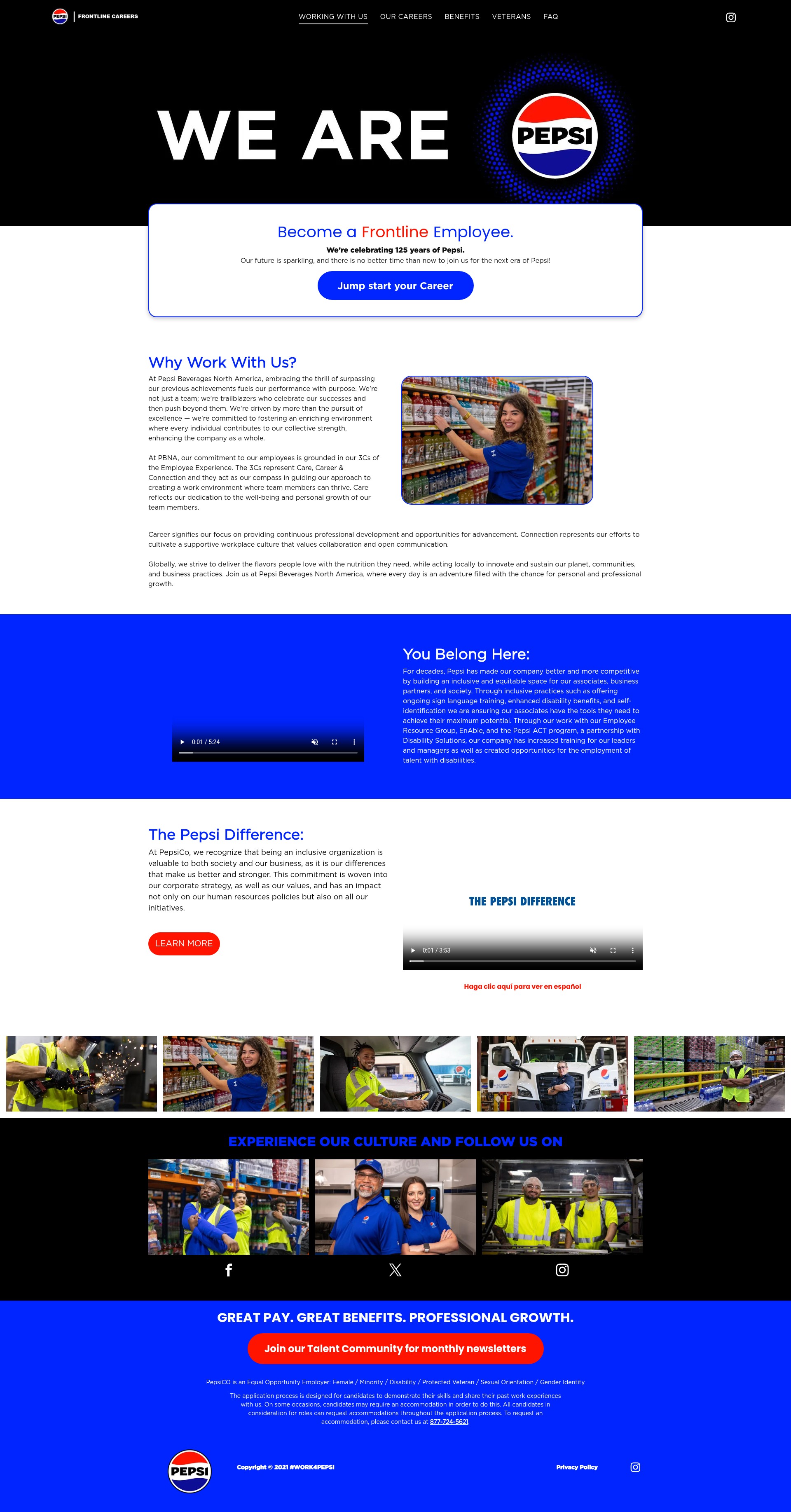 Screenshot of www.pepsifrontlinecareers.com
