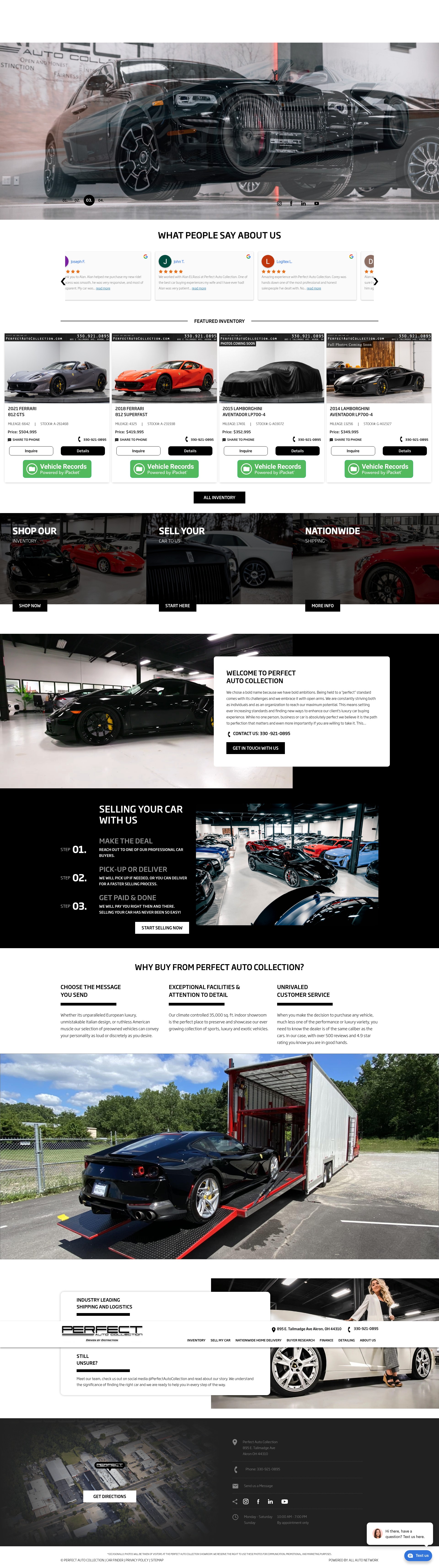Screenshot of www.perfectautocollection.com