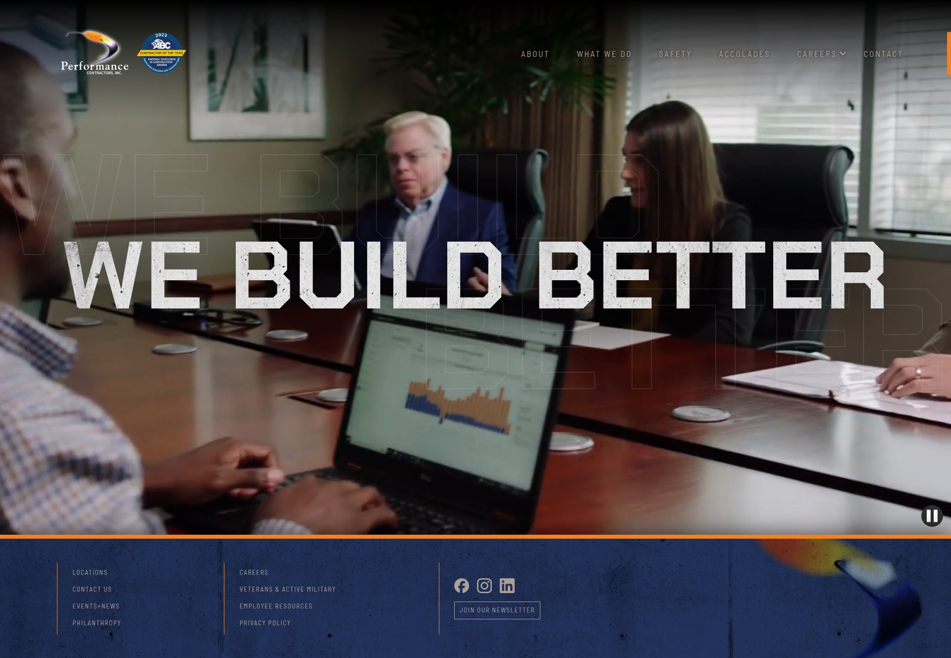 Screenshot of www.performance-contractors.com