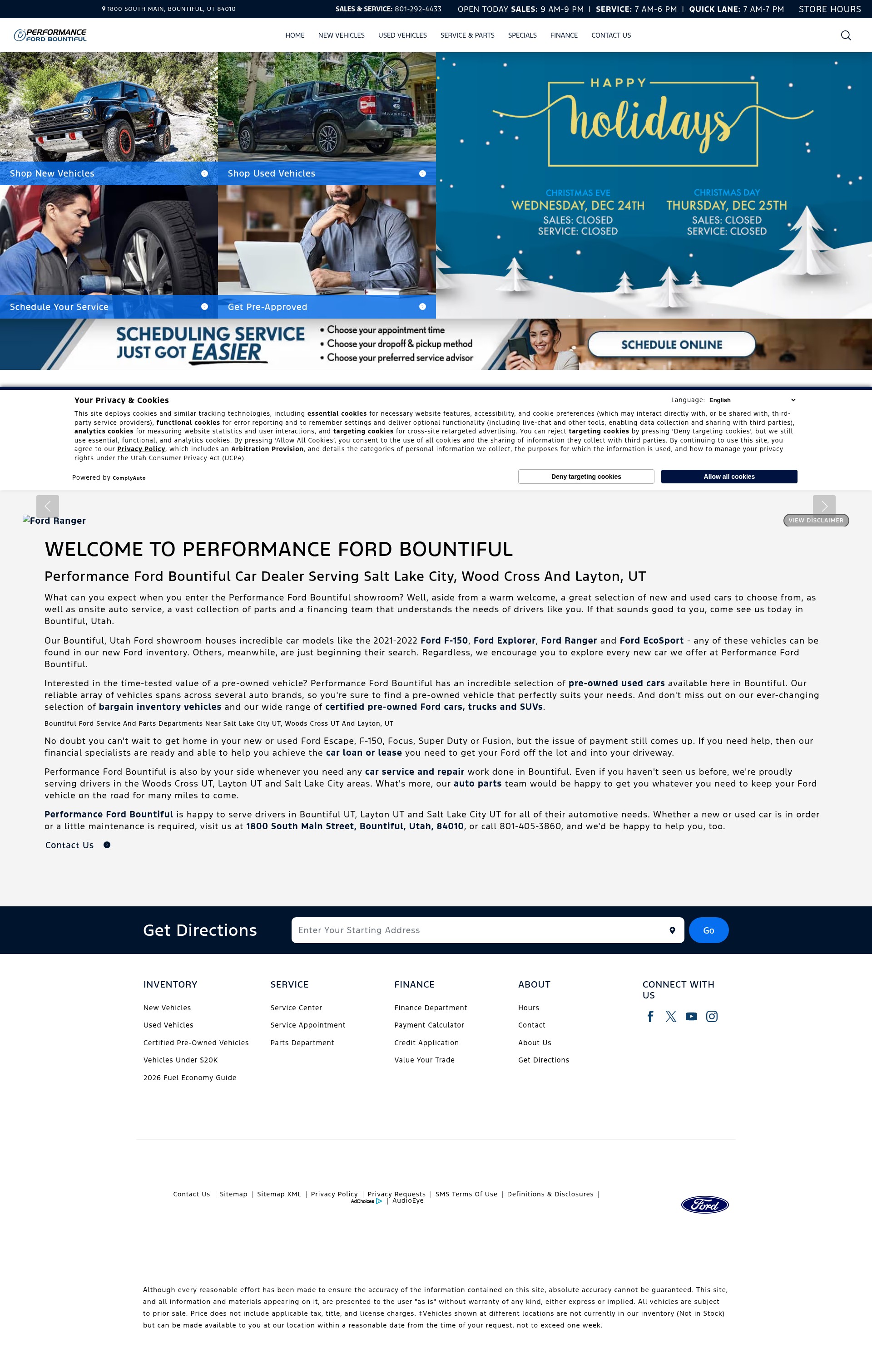 Screenshot of www.performancefordbountiful.com