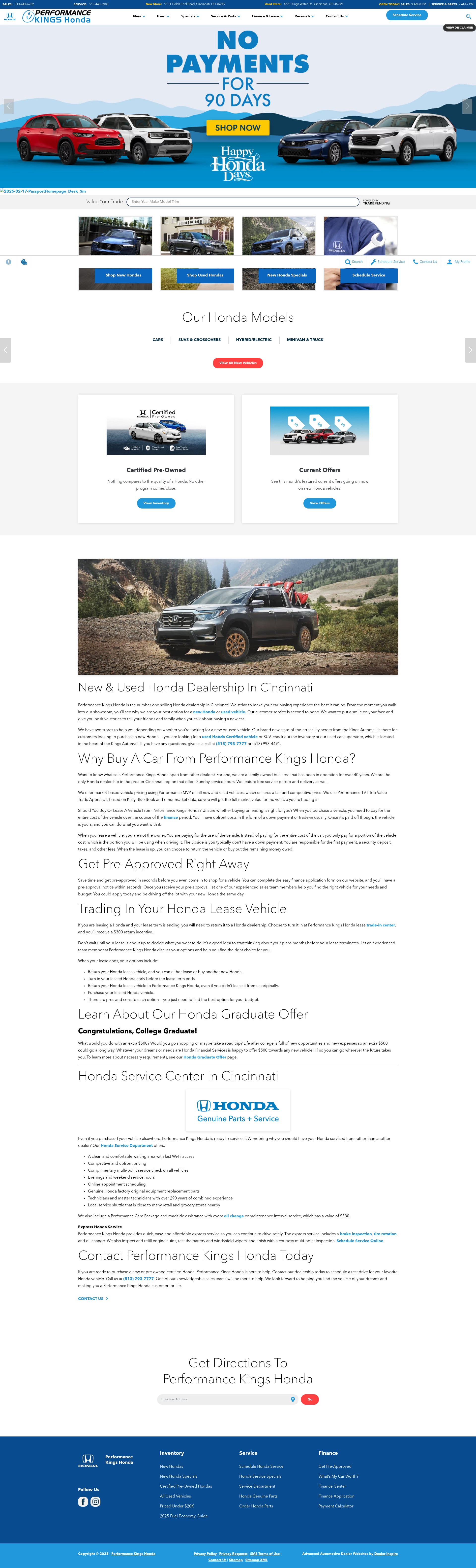 Screenshot of www.performancekingshonda.com