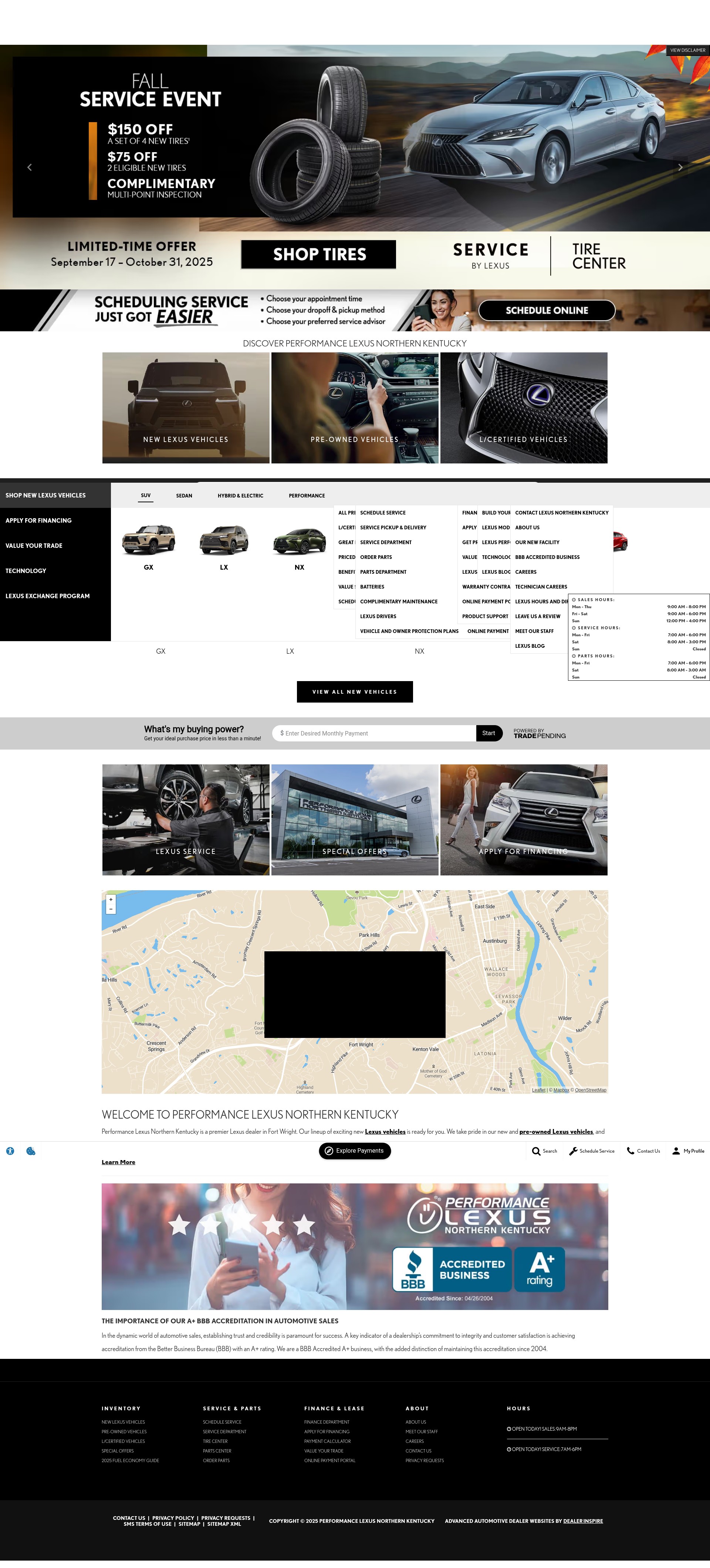 Screenshot of www.performancelexusnorthernkentucky.com