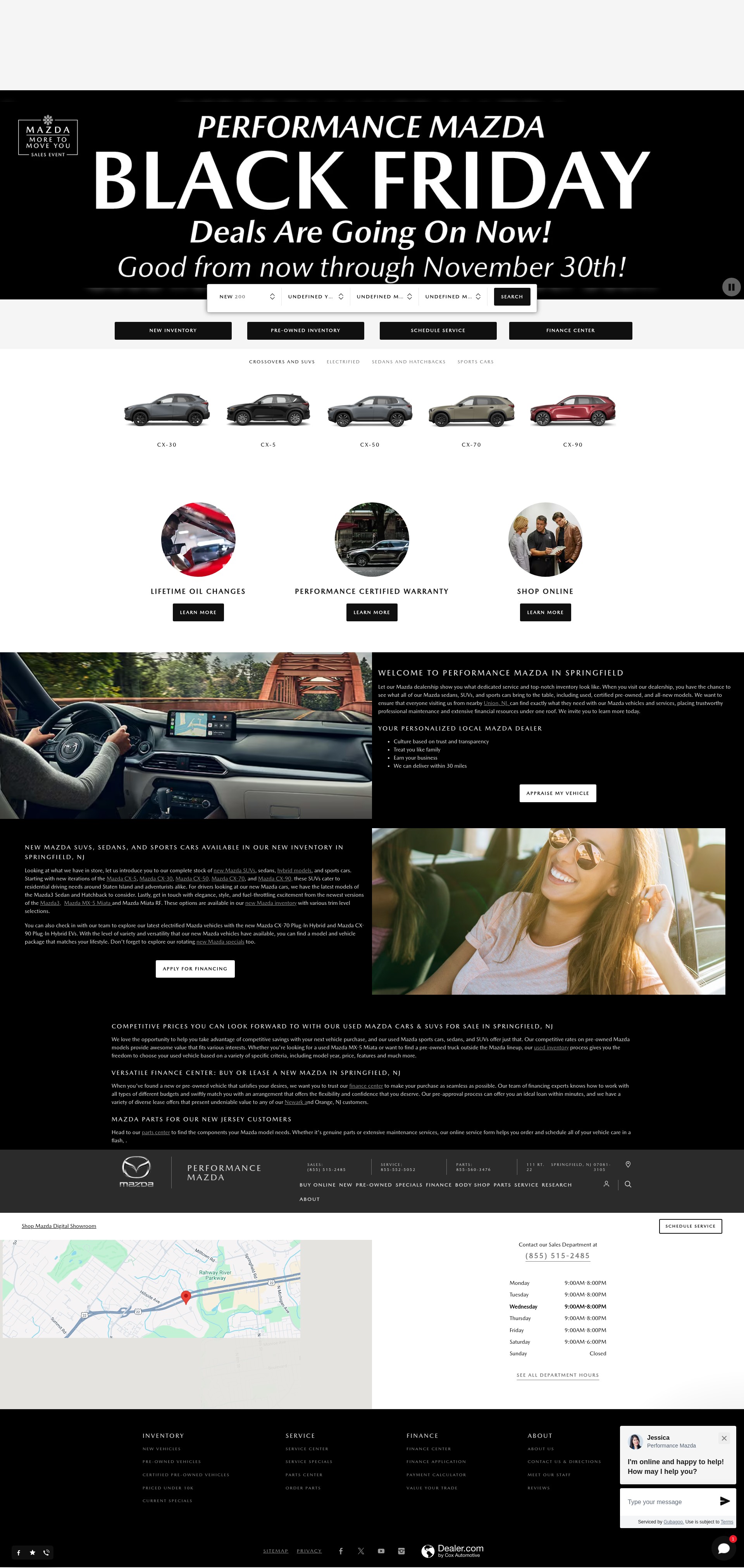 Screenshot of www.performancemazdanj.com