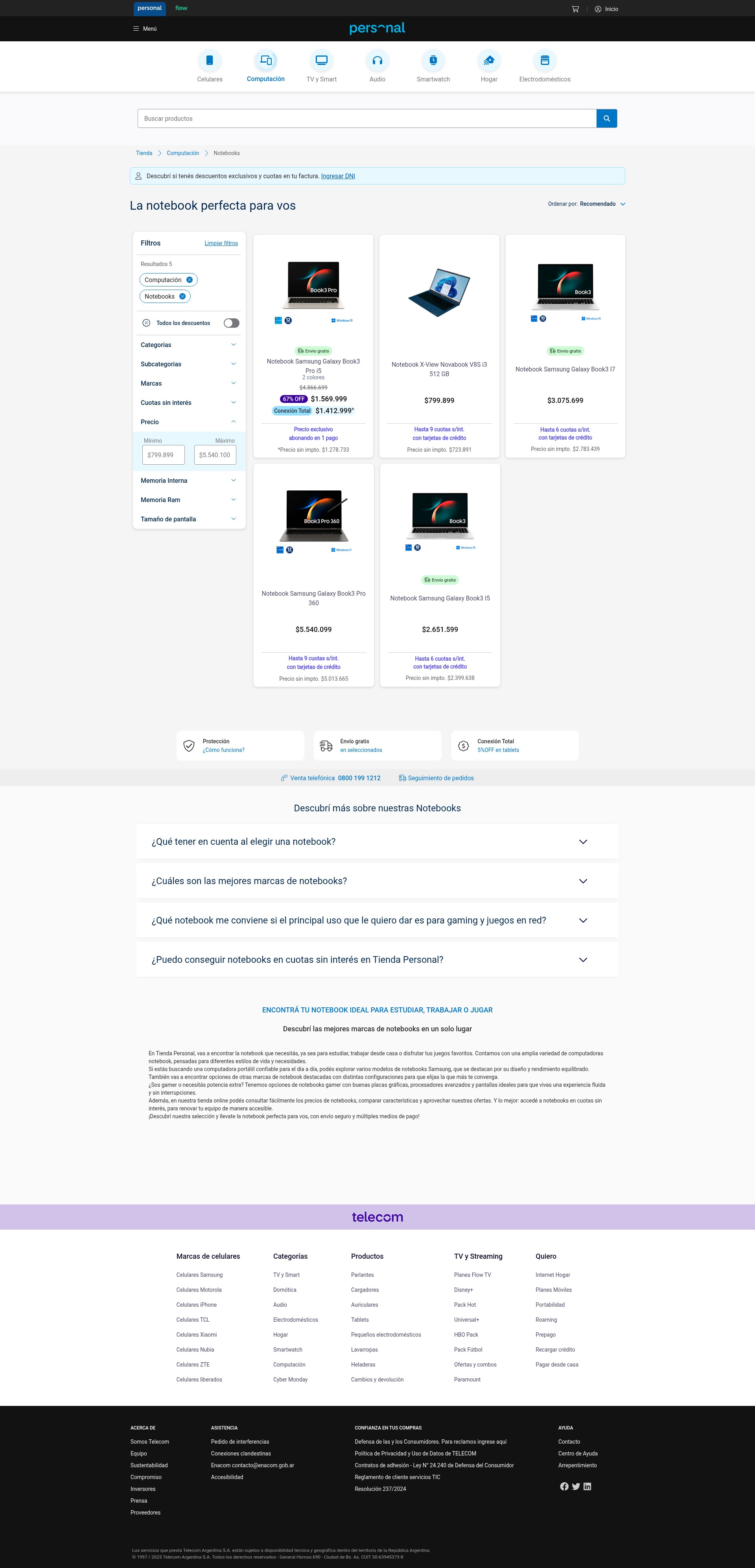 Screenshot of www.personal.com.ar