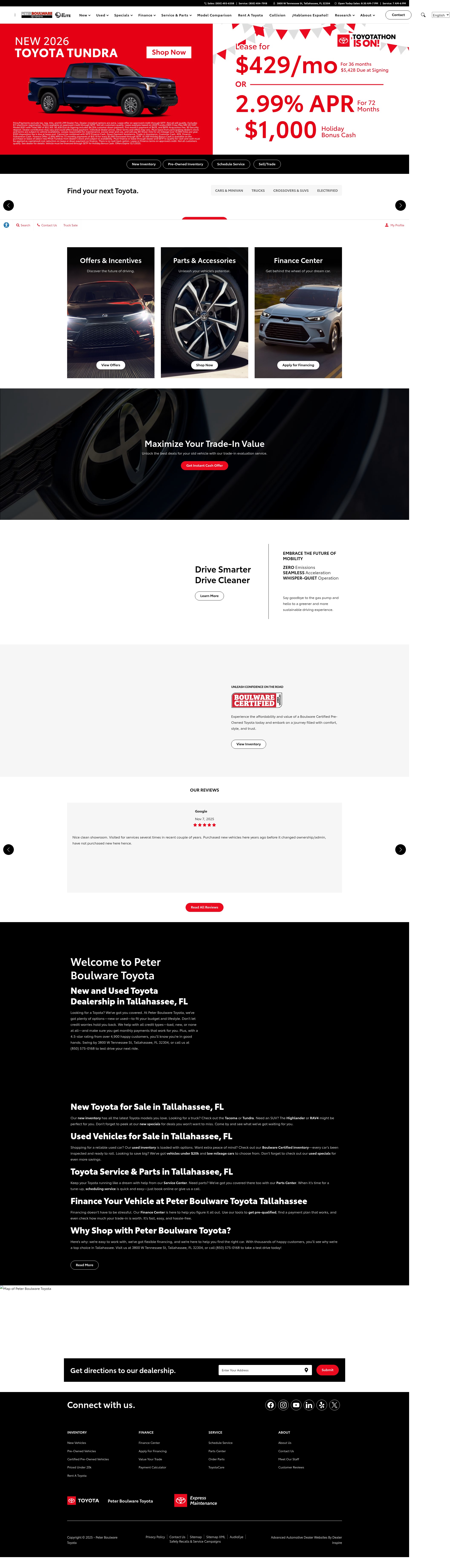 Screenshot of www.peterboulwaretoyota.com