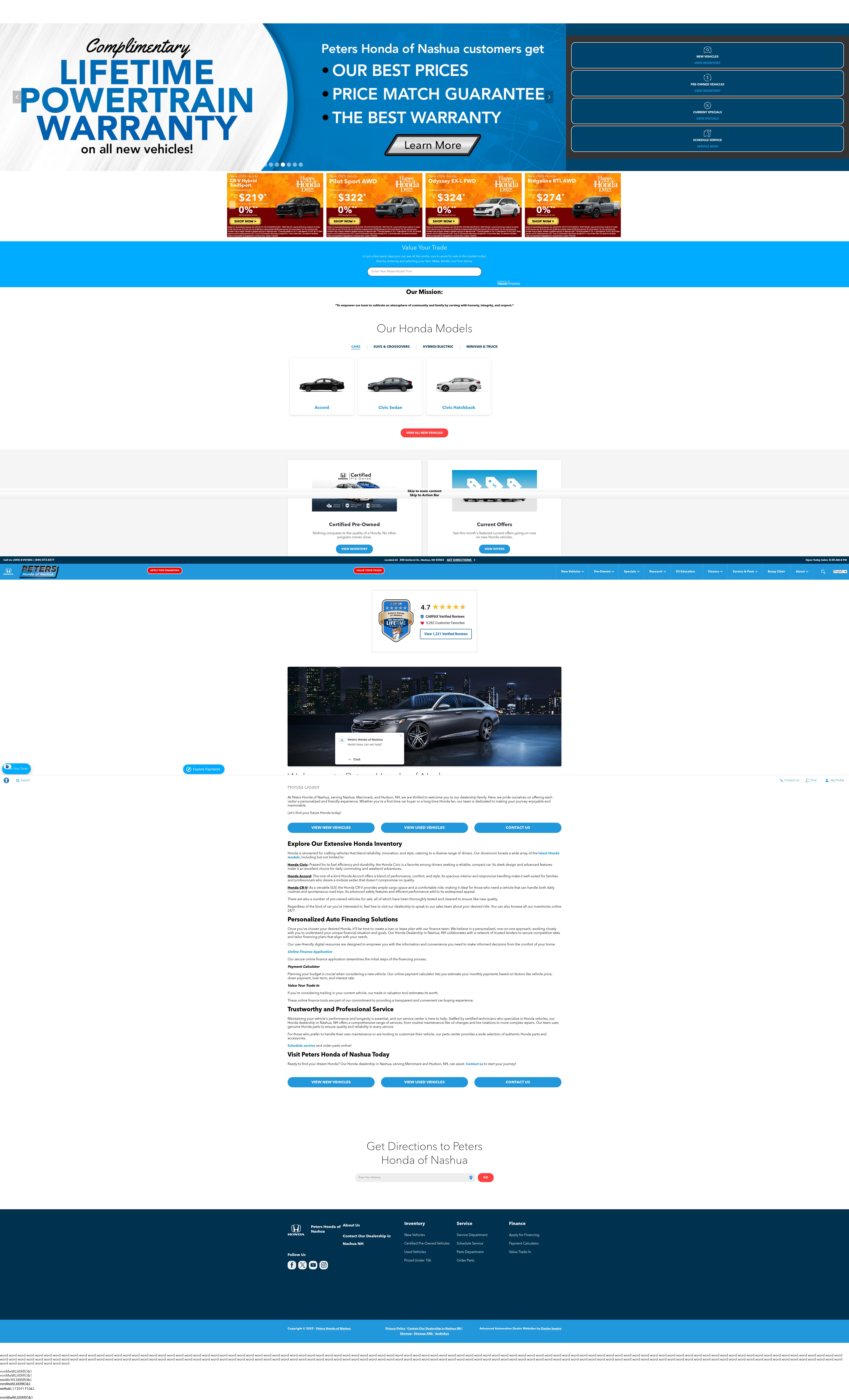Screenshot of www.petershondaofnashua.com