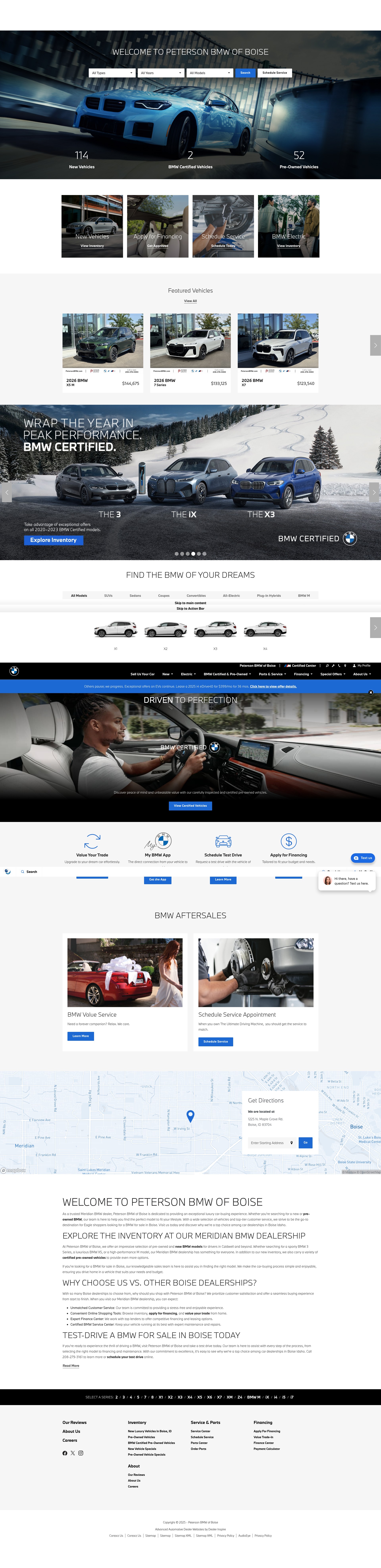 Screenshot of www.petersonbmw.com