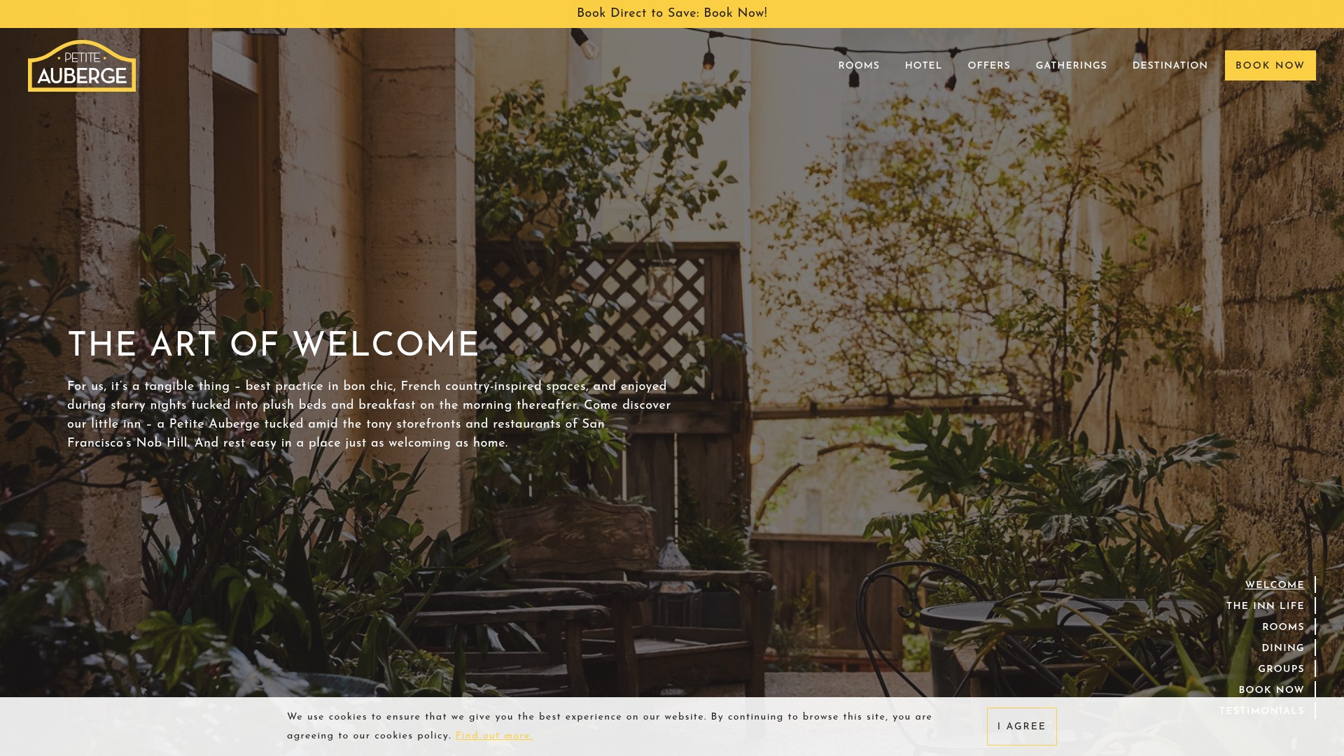 Screenshot of www.petiteaubergesf.com