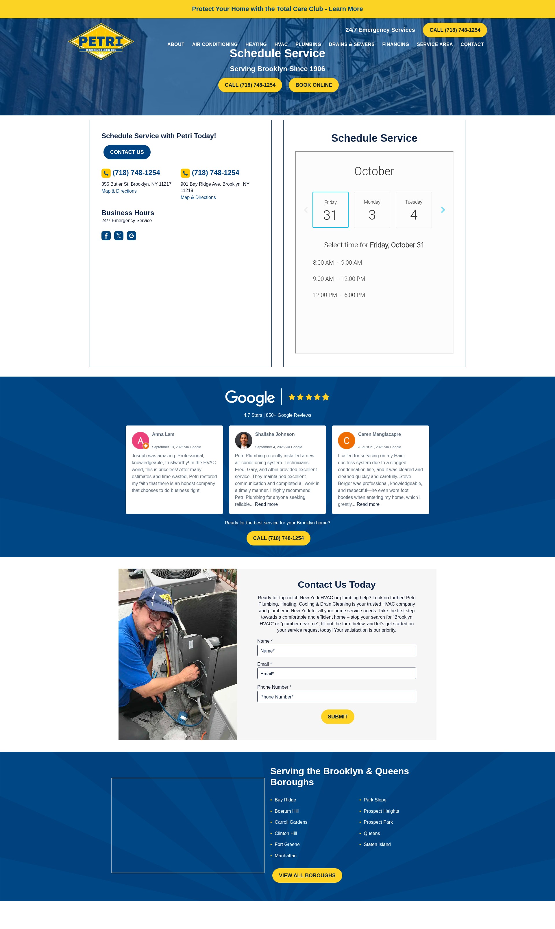 Screenshot of www.petriplumbing.com