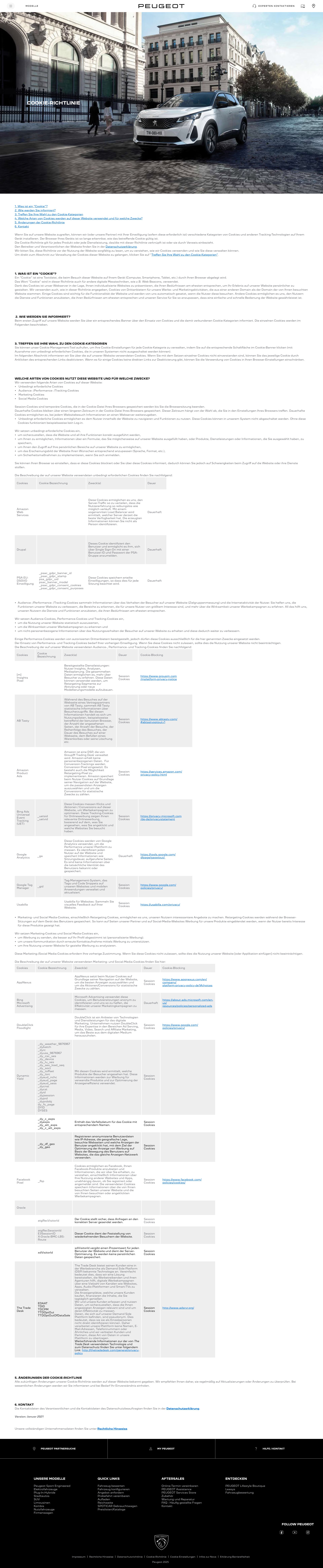 Screenshot of www.peugeot.at